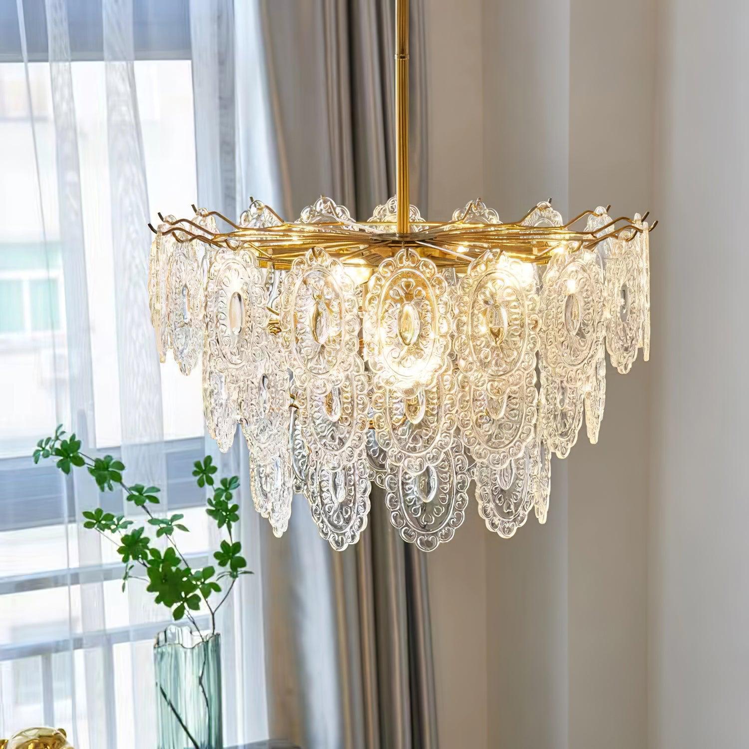Lustra Lüster Welle Glas Schmiedeeisen Elegant-Letslighting