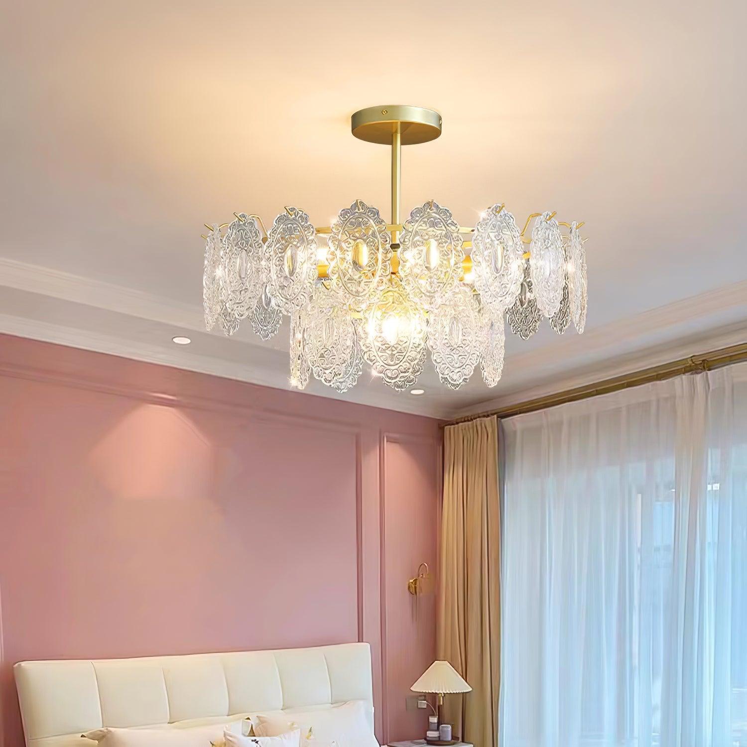 Lustra Lüster Welle Glas Schmiedeeisen Elegant-Letslighting