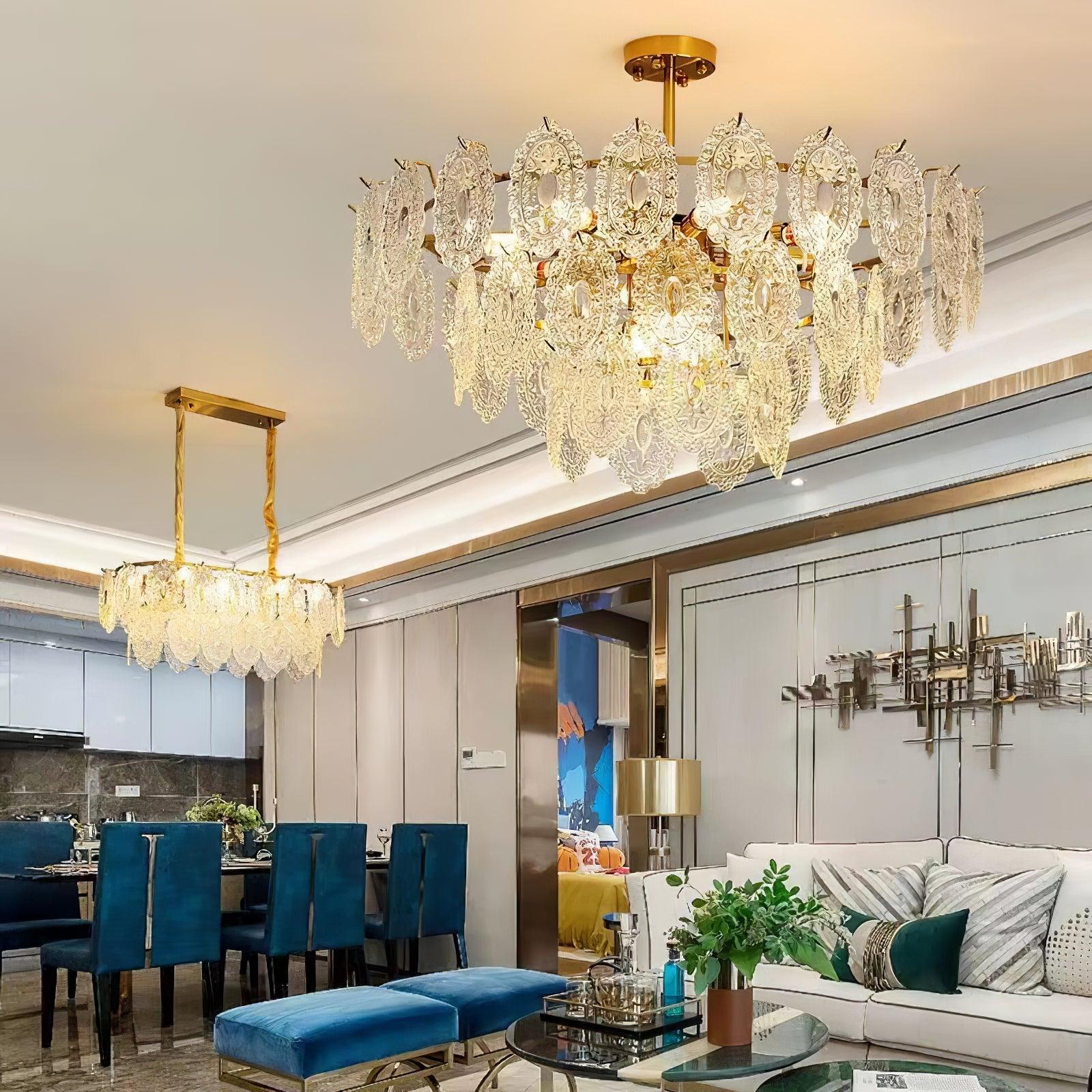 Lustra Lüster Welle Glas Schmiedeeisen Elegant-Letslighting