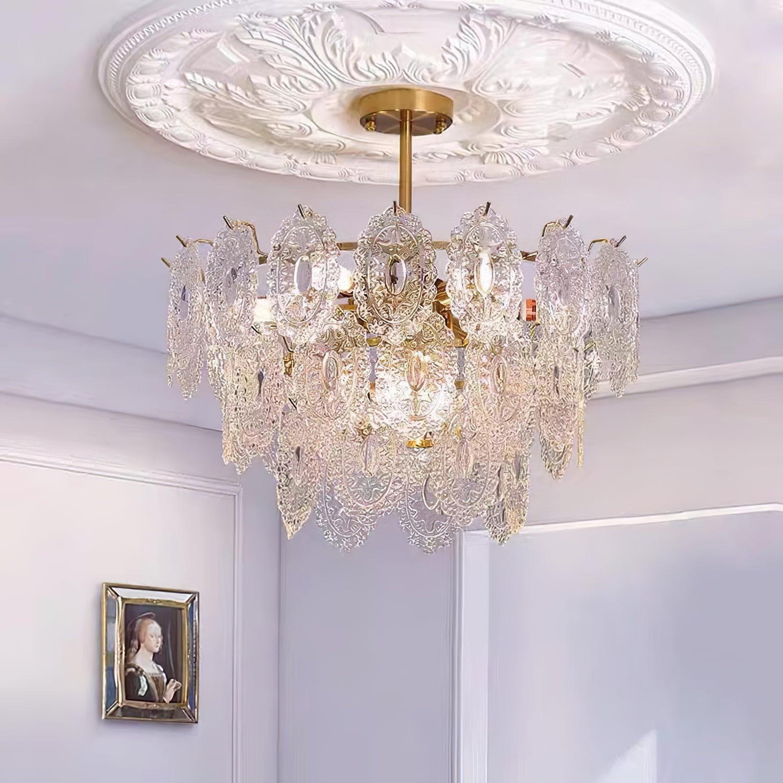Lustra Lüster Welle Glas Schmiedeeisen Elegant-Letslighting
