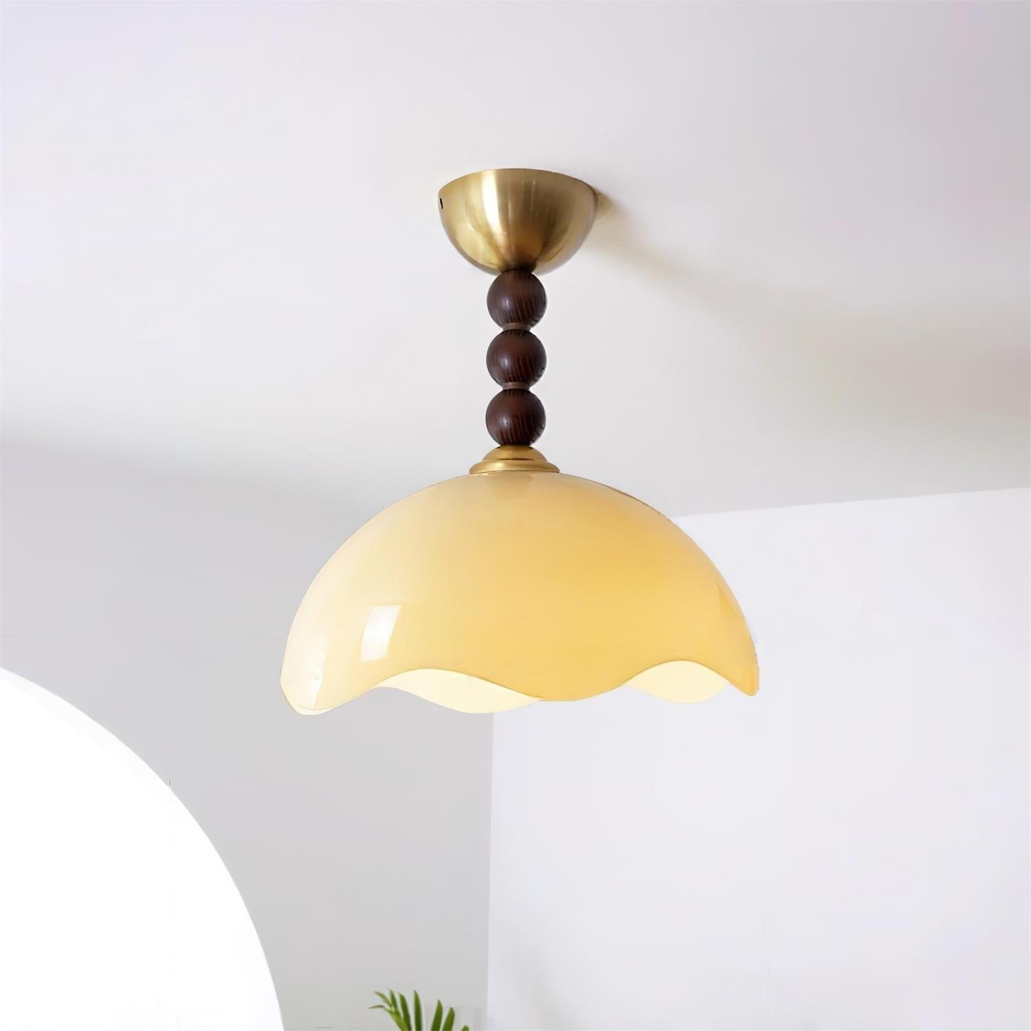 Amberis Vintage Amber Glass Ceiling Light - Letslighting
