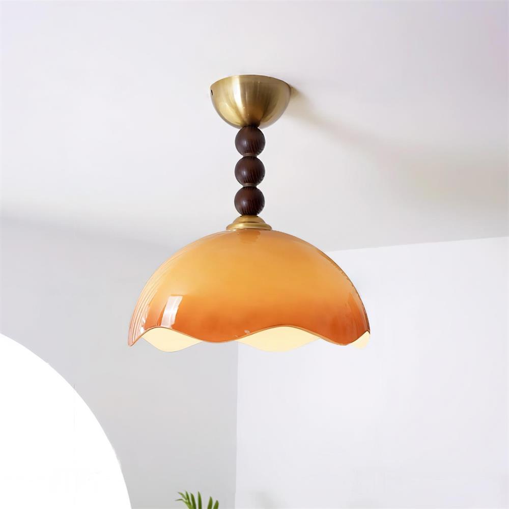 Amberis Vintage Amber Glass Ceiling Light - Letslighting
