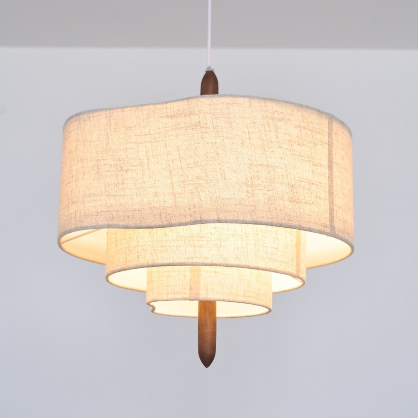 Eldorora Elegante Wellenleiter Holz Stoff Pendelleuchte-Letslighting