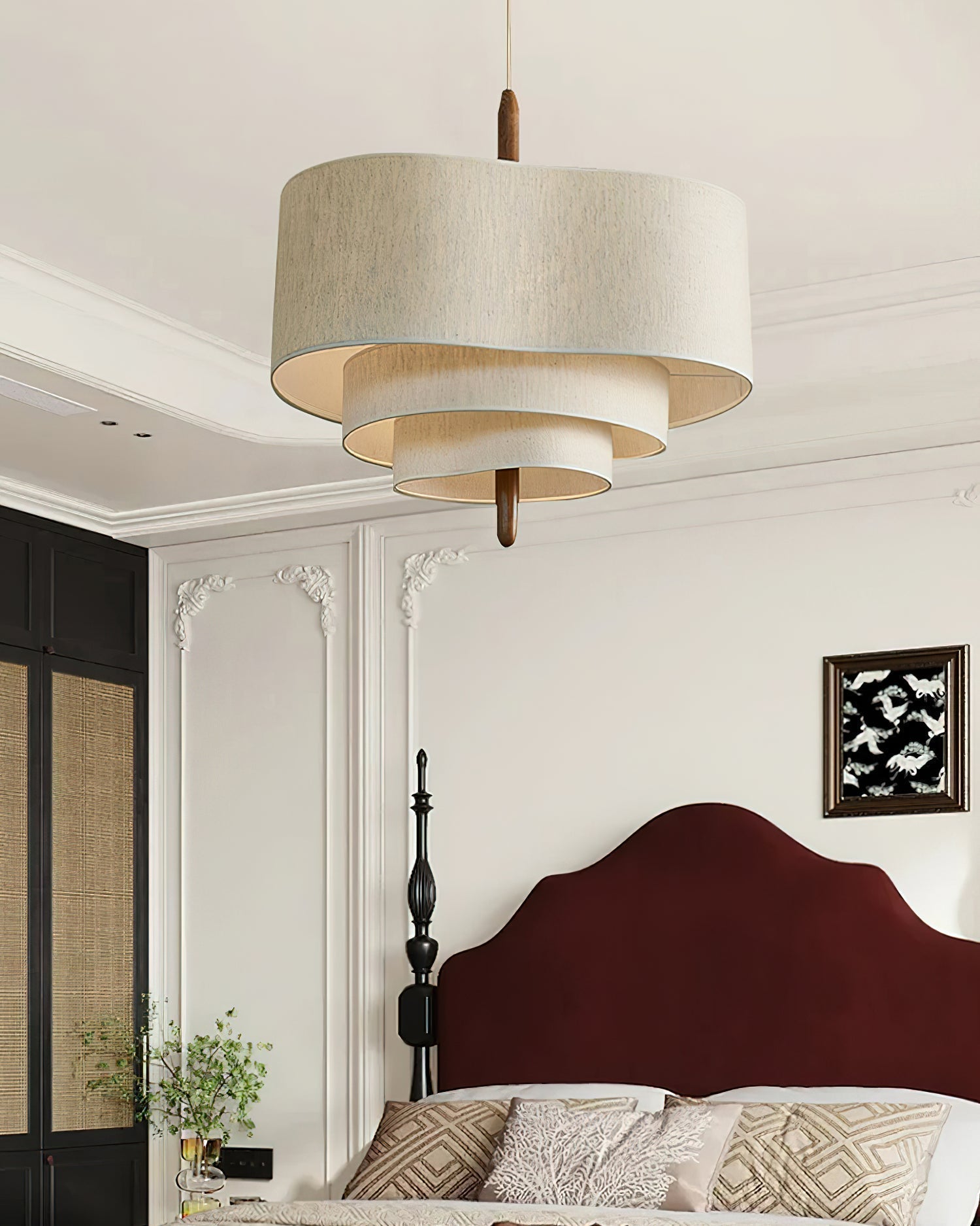 Eldorora Elegante Wellenleiter Holz Stoff Pendelleuchte-Letslighting