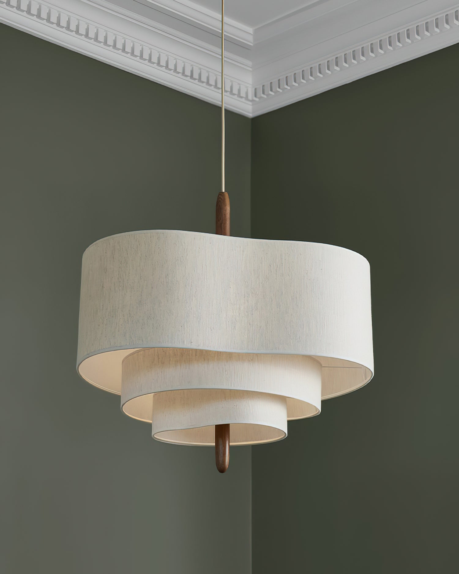 Eldorora Elegante Wellenleiter Holz Stoff Pendelleuchte-Letslighting