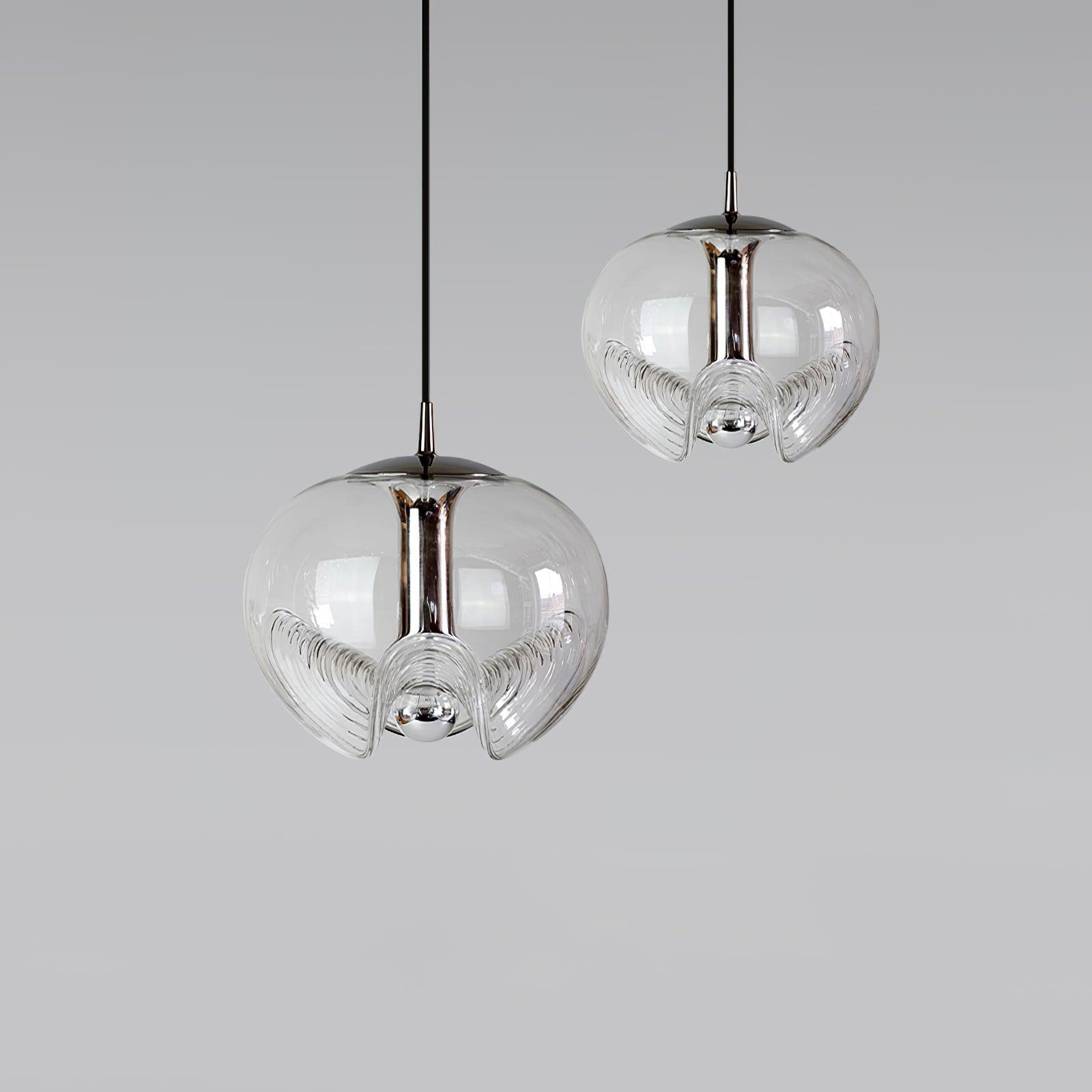 Solara Pendelleuchte Glas Welle Mid-Century Vintage-Letslighting