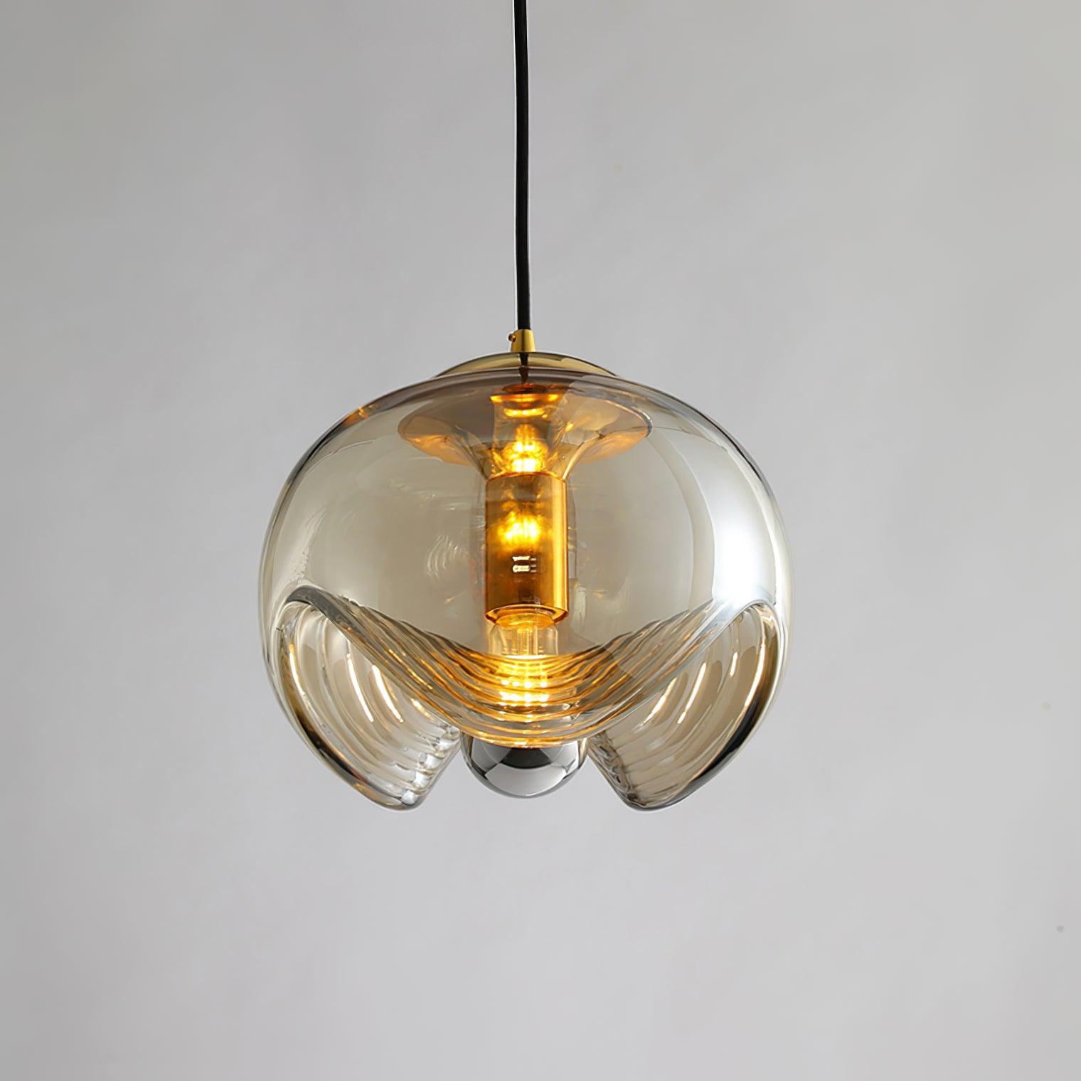 Solara Pendelleuchte Glas Welle Mid-Century Vintage-Letslighting