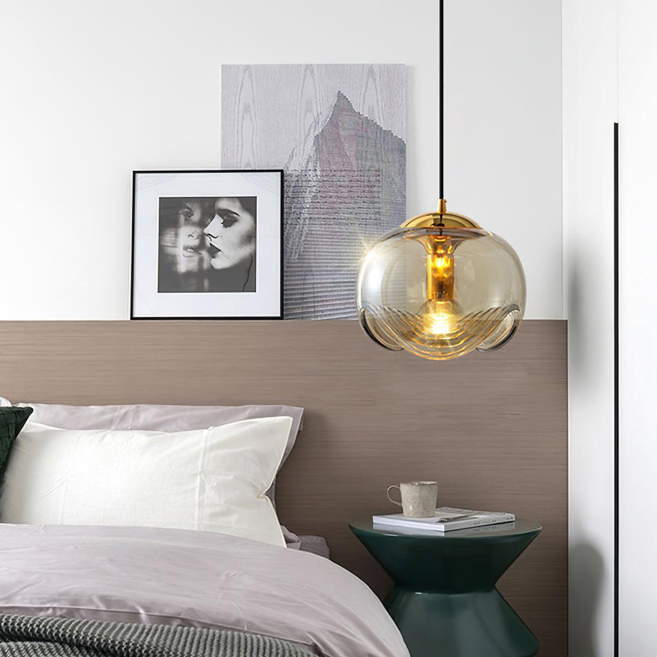 Solara Pendelleuchte Glas Welle Mid-Century Vintage-Letslighting