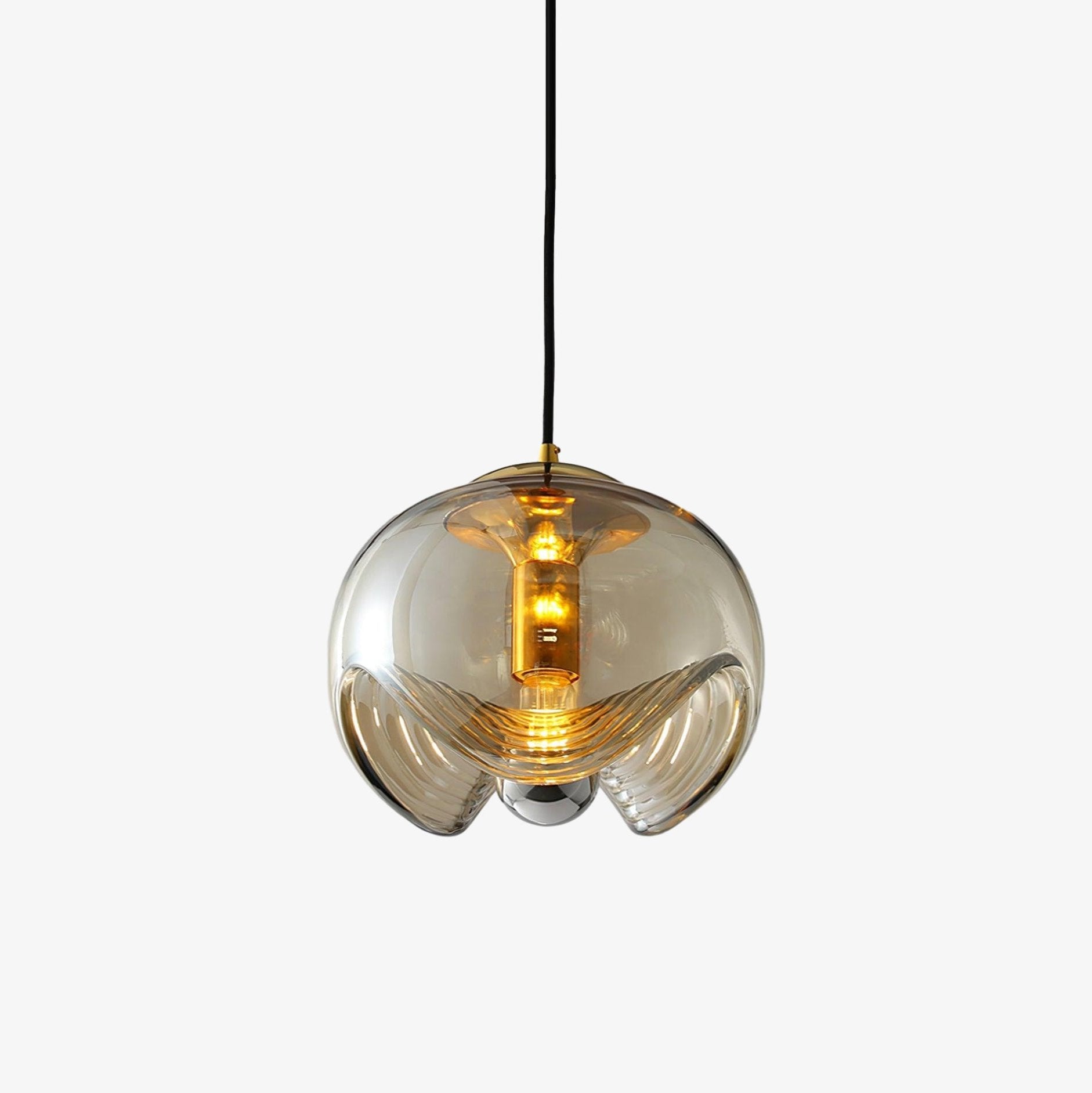 Solara Pendelleuchte Glas Welle Mid-Century Vintage-Letslighting