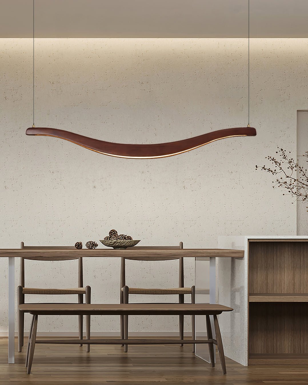 Lustra Kronleuchter Holz Wellenform Elegant-Letslighting