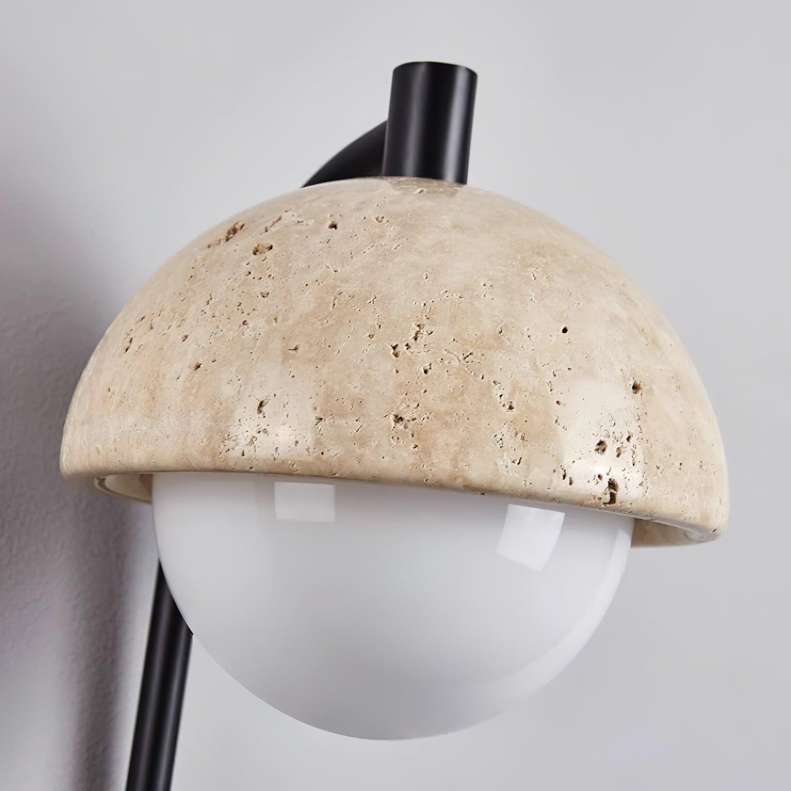 Ritta Wall Lamp Travertine Wood Dome - Letslighting