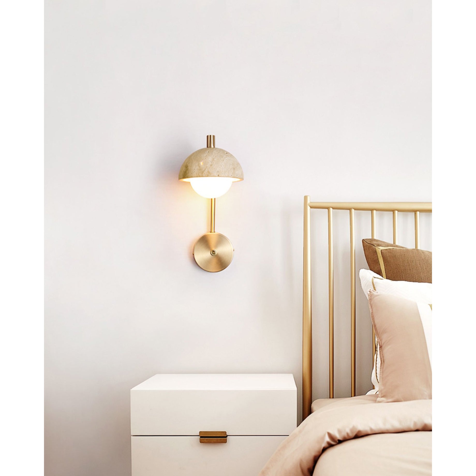 Civarir Modern Minimalist Beige Travertine Wall Lamp - Letslighting