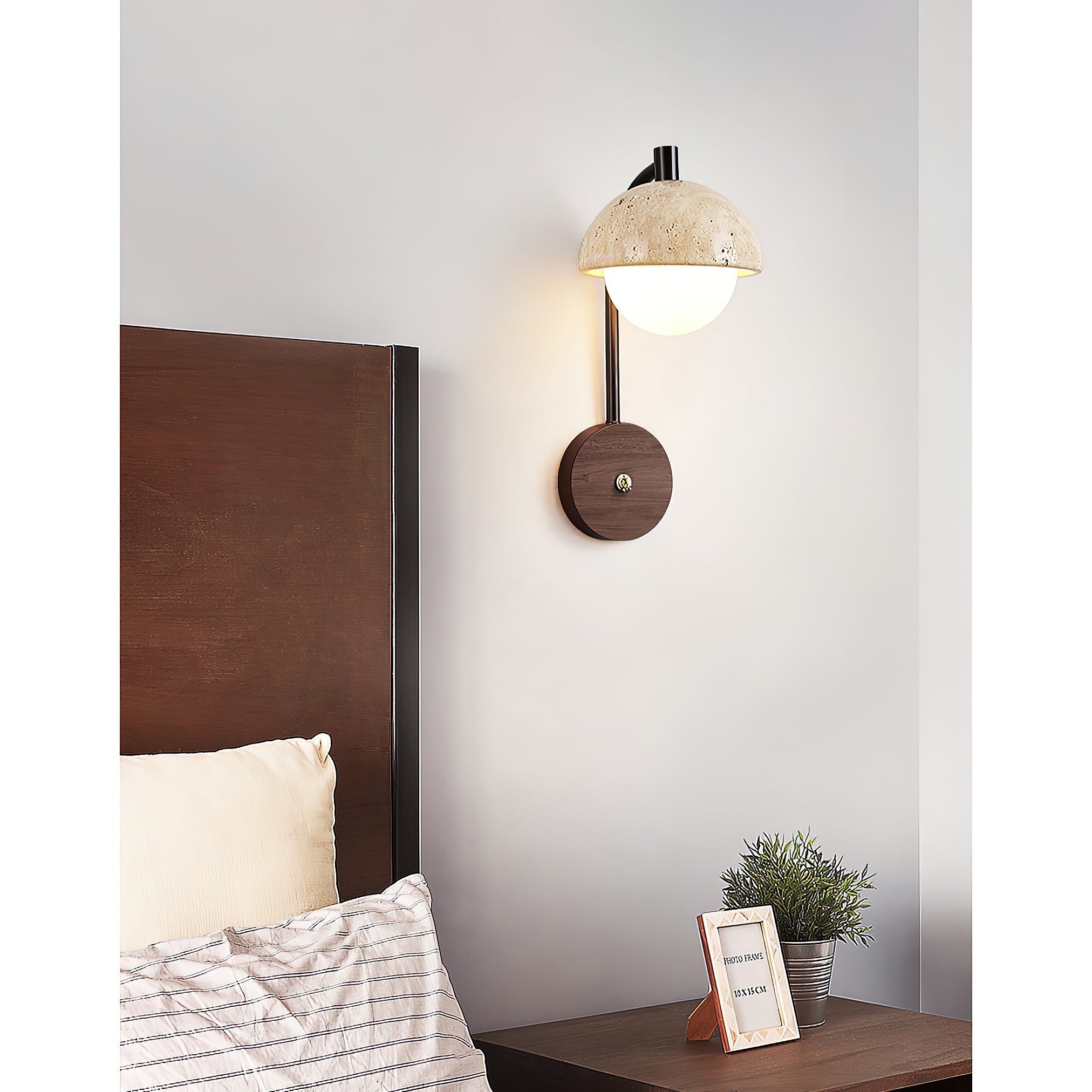 Civarir Modern Minimalist Beige Travertine Wall Lamp - Letslighting