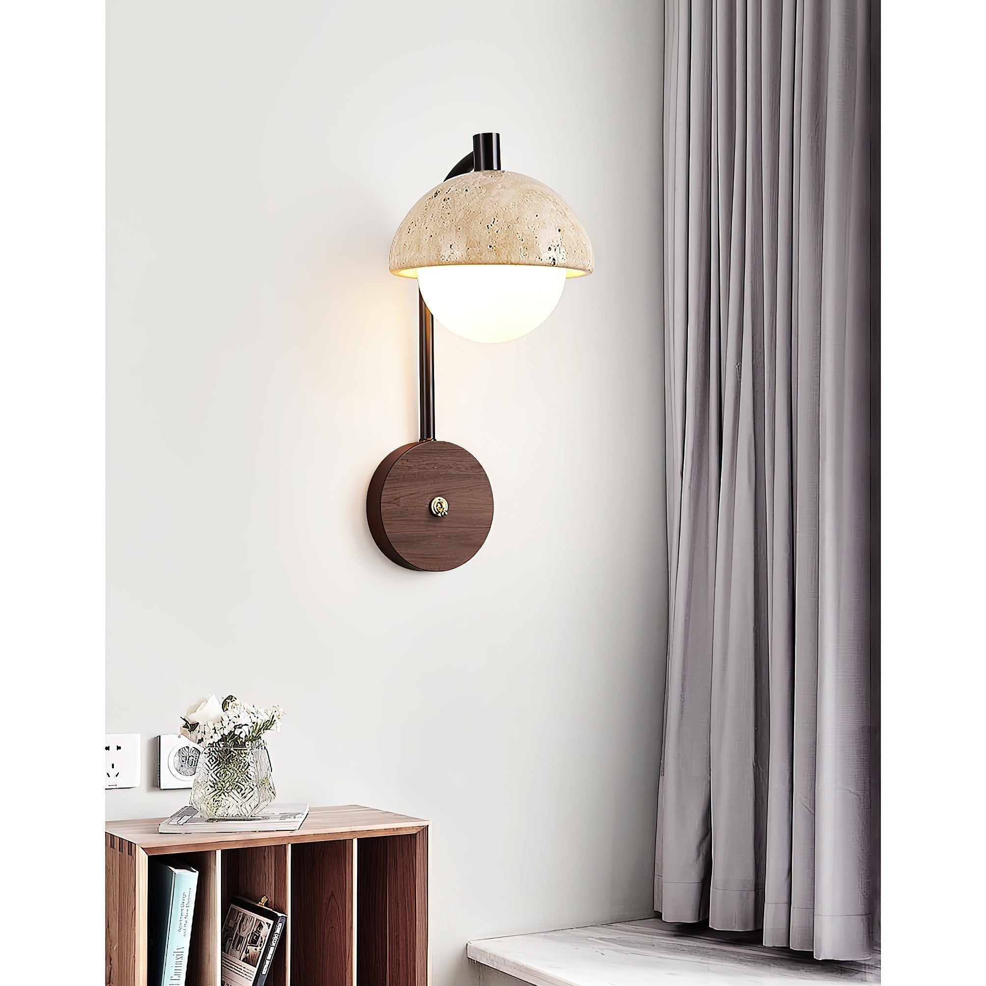 Civarir Modern Minimalist Beige Travertine Wall Lamp - Letslighting