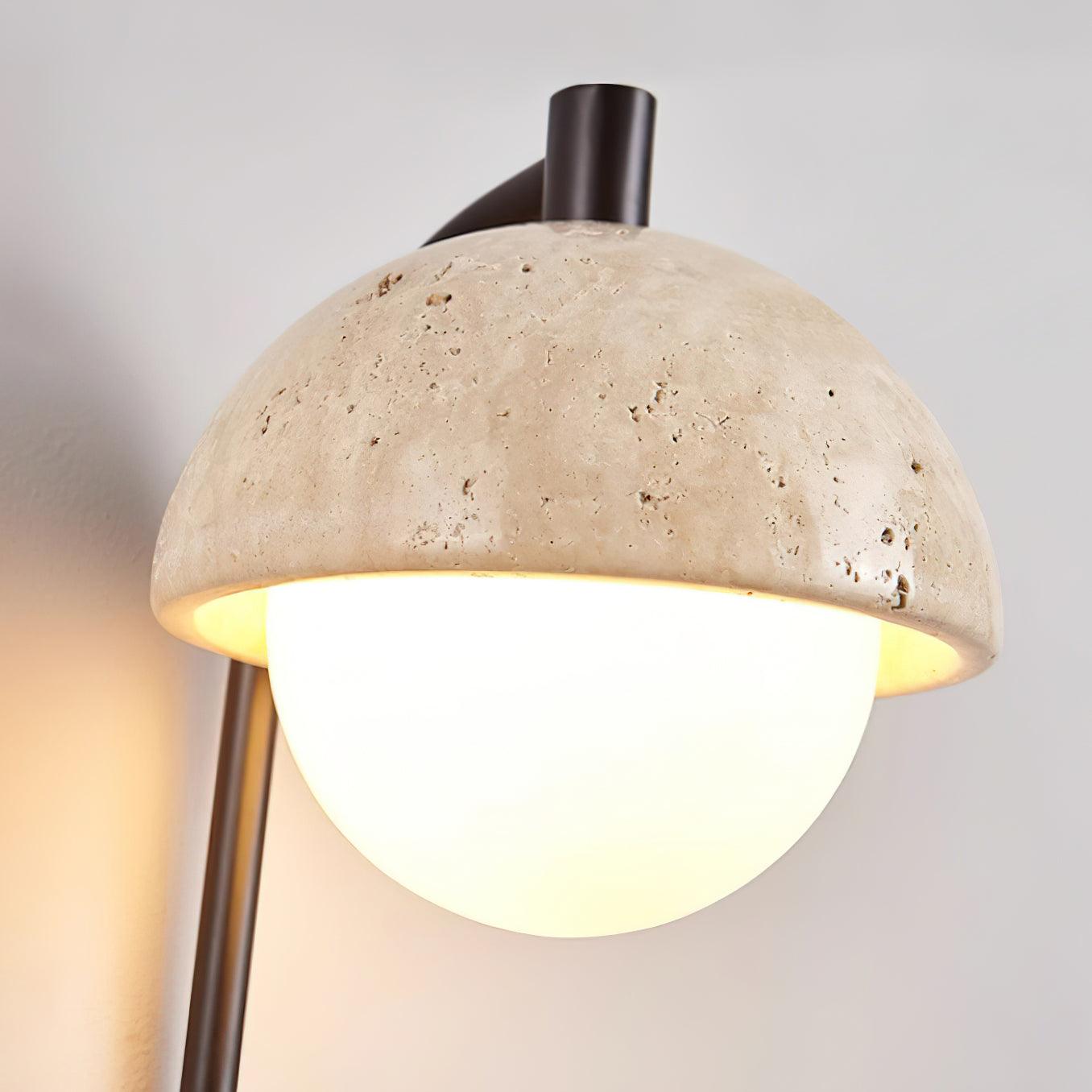 Ritta Wall Lamp Travertine Wood Dome - Letslighting