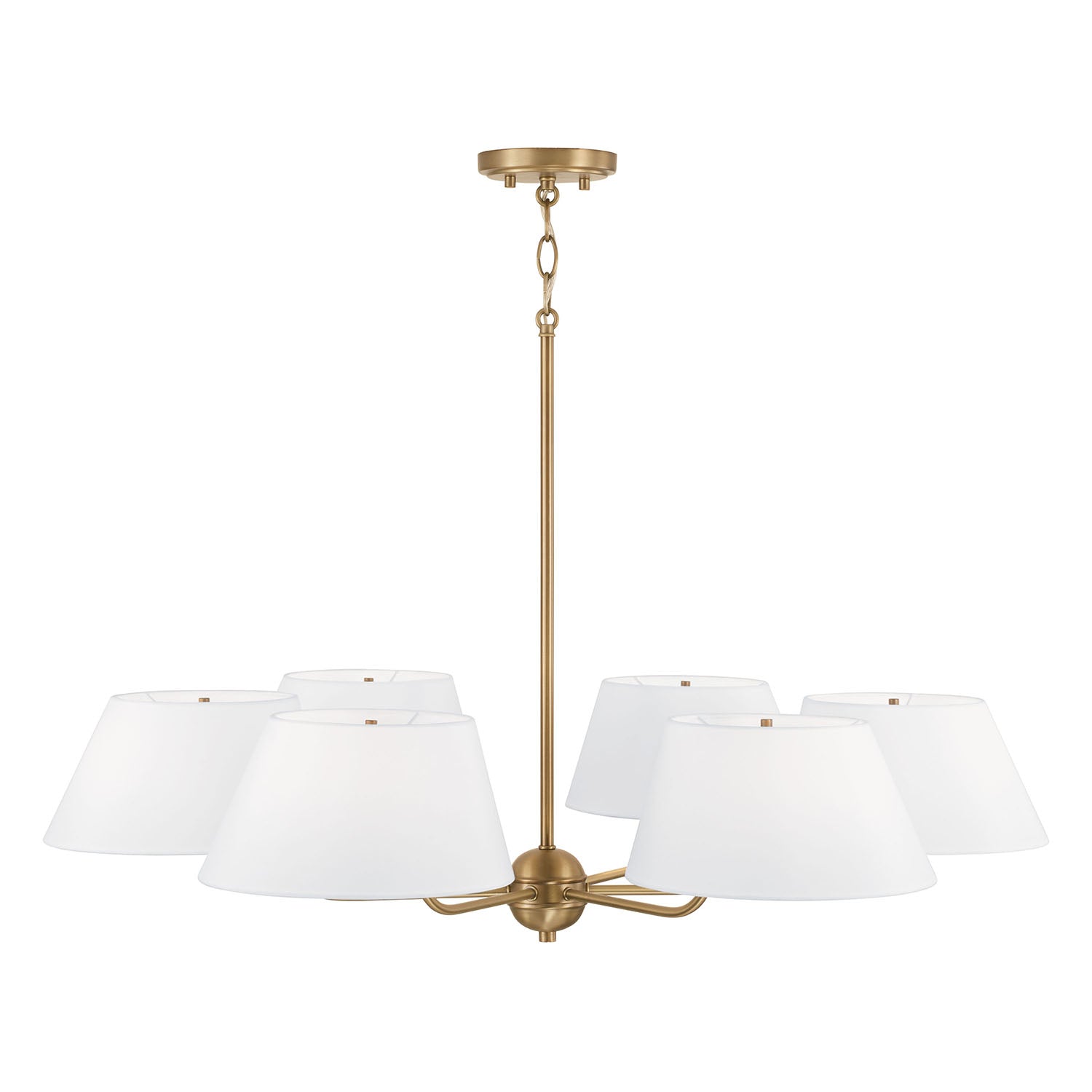 Arcara Vintage Industrieller Messing Stoff-Kronleuchter-Letslighting