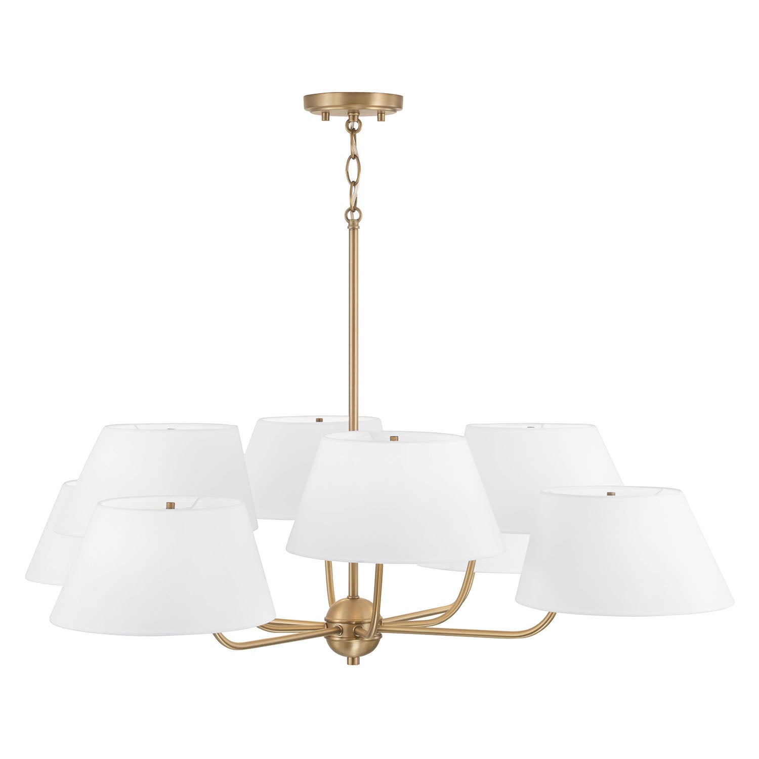 Arcara Vintage Industrieller Messing Stoff-Kronleuchter-Letslighting