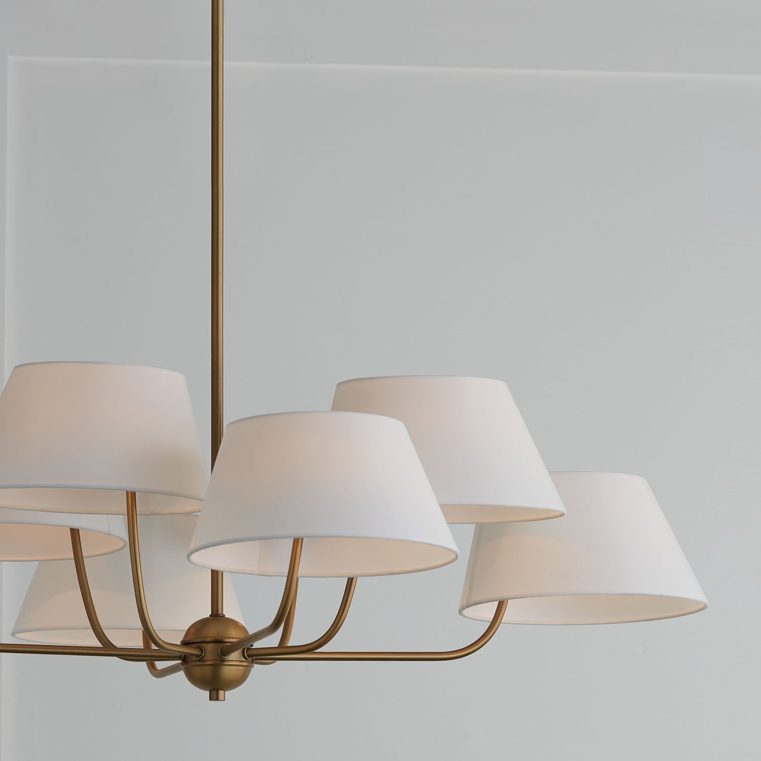 Arcara Vintage Industrieller Messing Stoff-Kronleuchter-Letslighting
