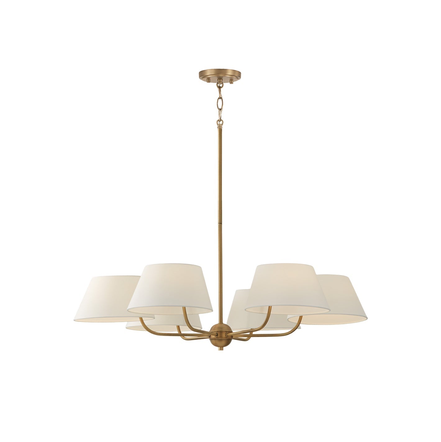 Arcara Vintage Industrieller Messing Stoff-Kronleuchter-Letslighting