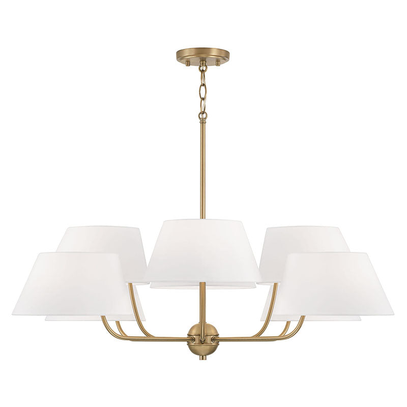 Arcara Vintage Industrieller Messing Stoff-Kronleuchter-Letslighting