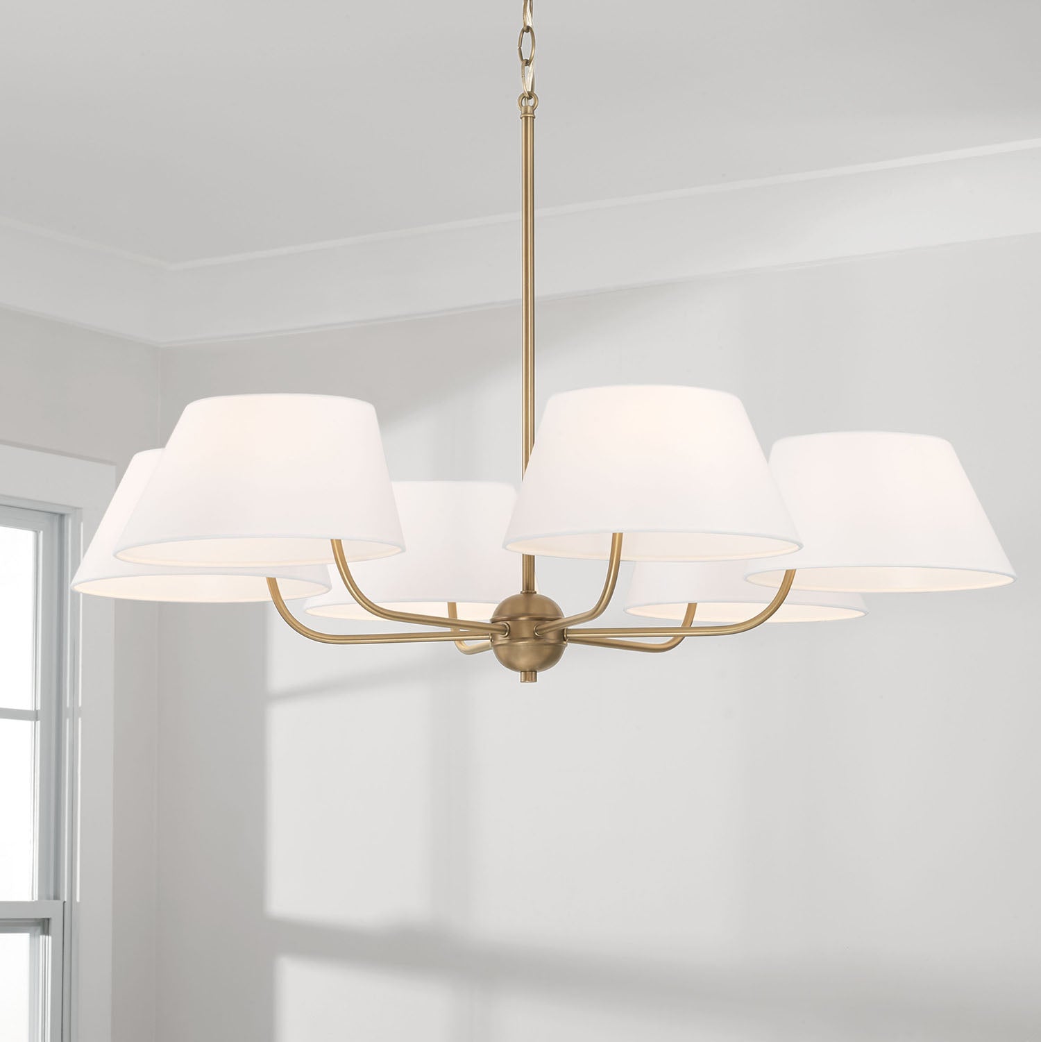 Arcara Vintage Industrieller Messing Stoff-Kronleuchter-Letslighting