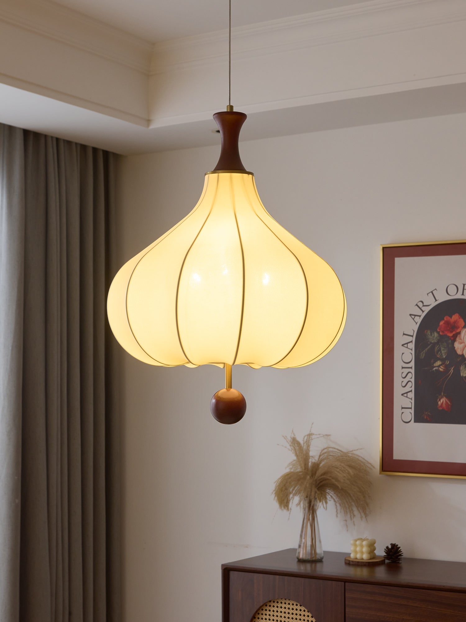Mymira Traditionelle Eleganz Holz-Pendelleuchte-Letslighting