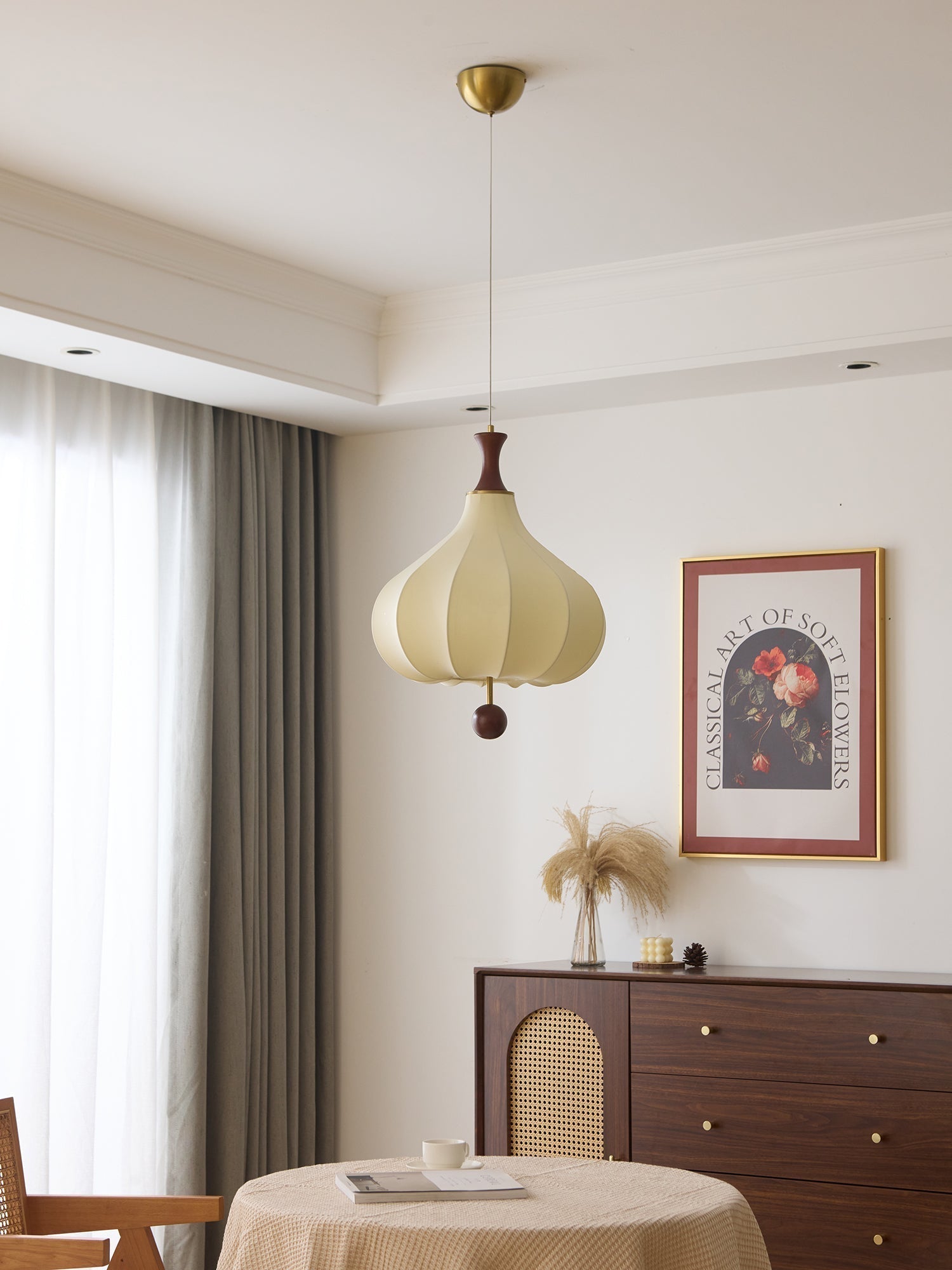 Mymira Traditionelle Eleganz Holz-Pendelleuchte-Letslighting