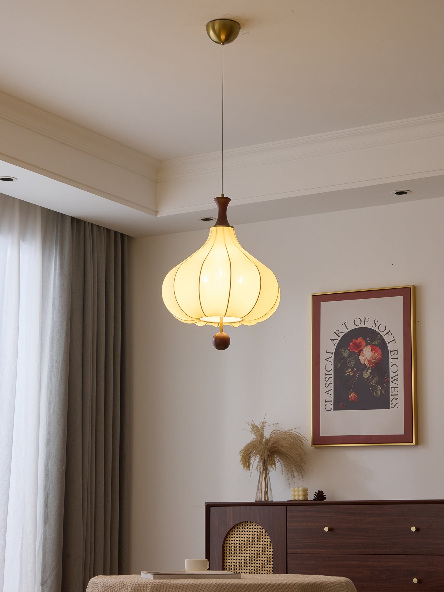 Mymira Traditionelle Eleganz Holz-Pendelleuchte-Letslighting
