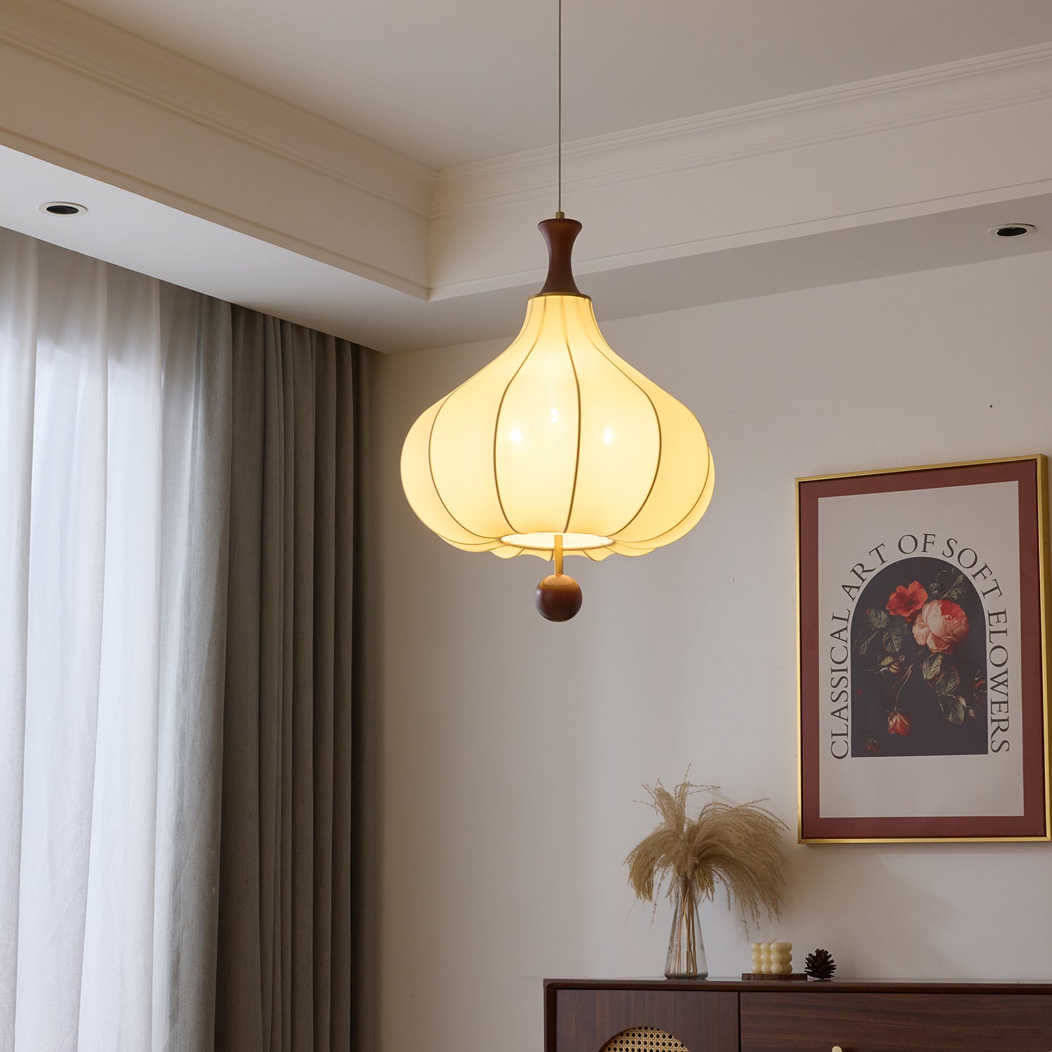 Mymira Traditionelle Eleganz Holz-Pendelleuchte-Letslighting