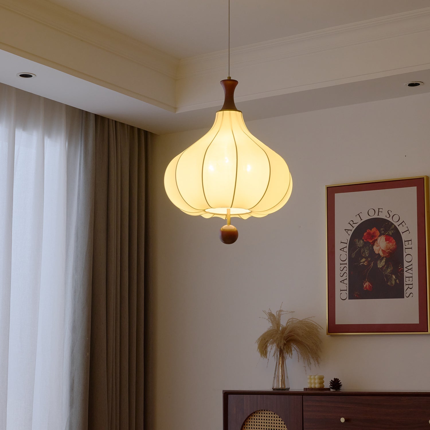 Mymira Traditionelle Eleganz Holz-Pendelleuchte-Letslighting