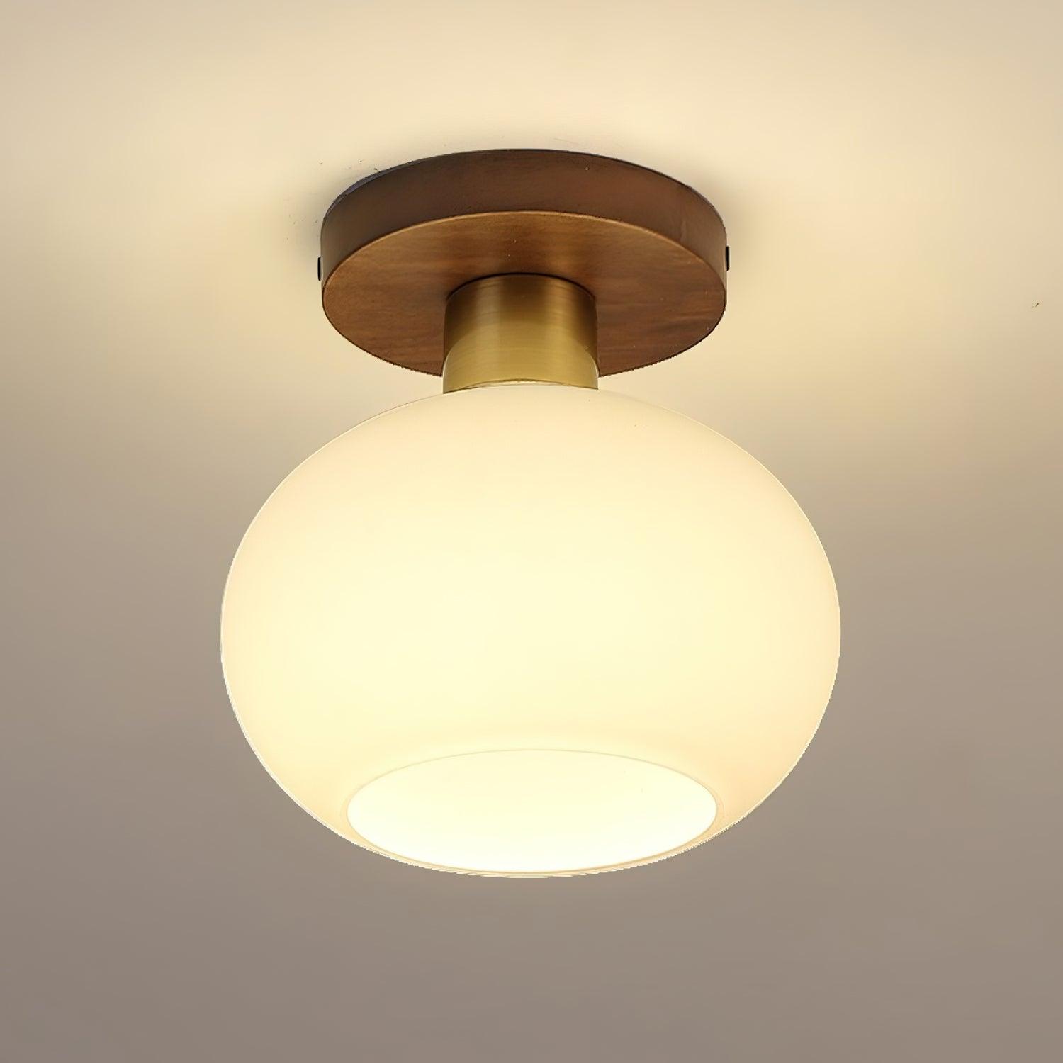 Ellorus Nordisch Kunst Weiß Muschel Glas Deckenleuchte-Letslighting