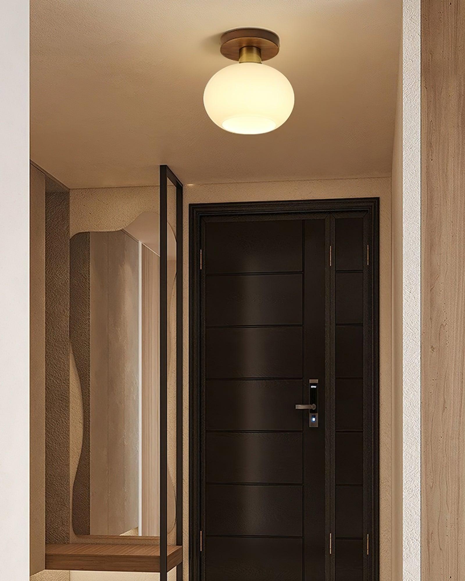 Ellorus Nordisch Kunst Weiß Muschel Glas Deckenleuchte-Letslighting