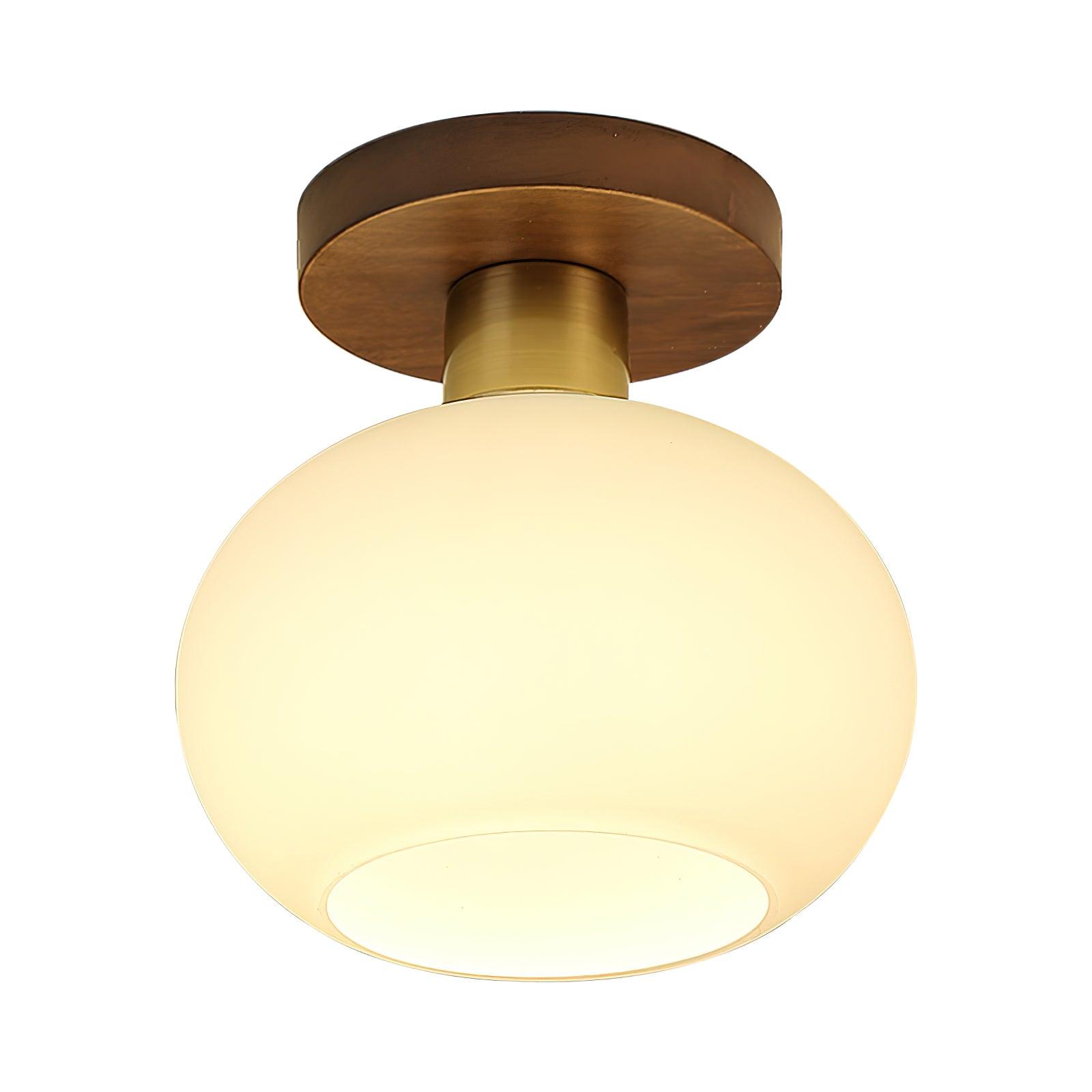Ellorus Nordisch Kunst Weiß Muschel Glas Deckenleuchte-Letslighting