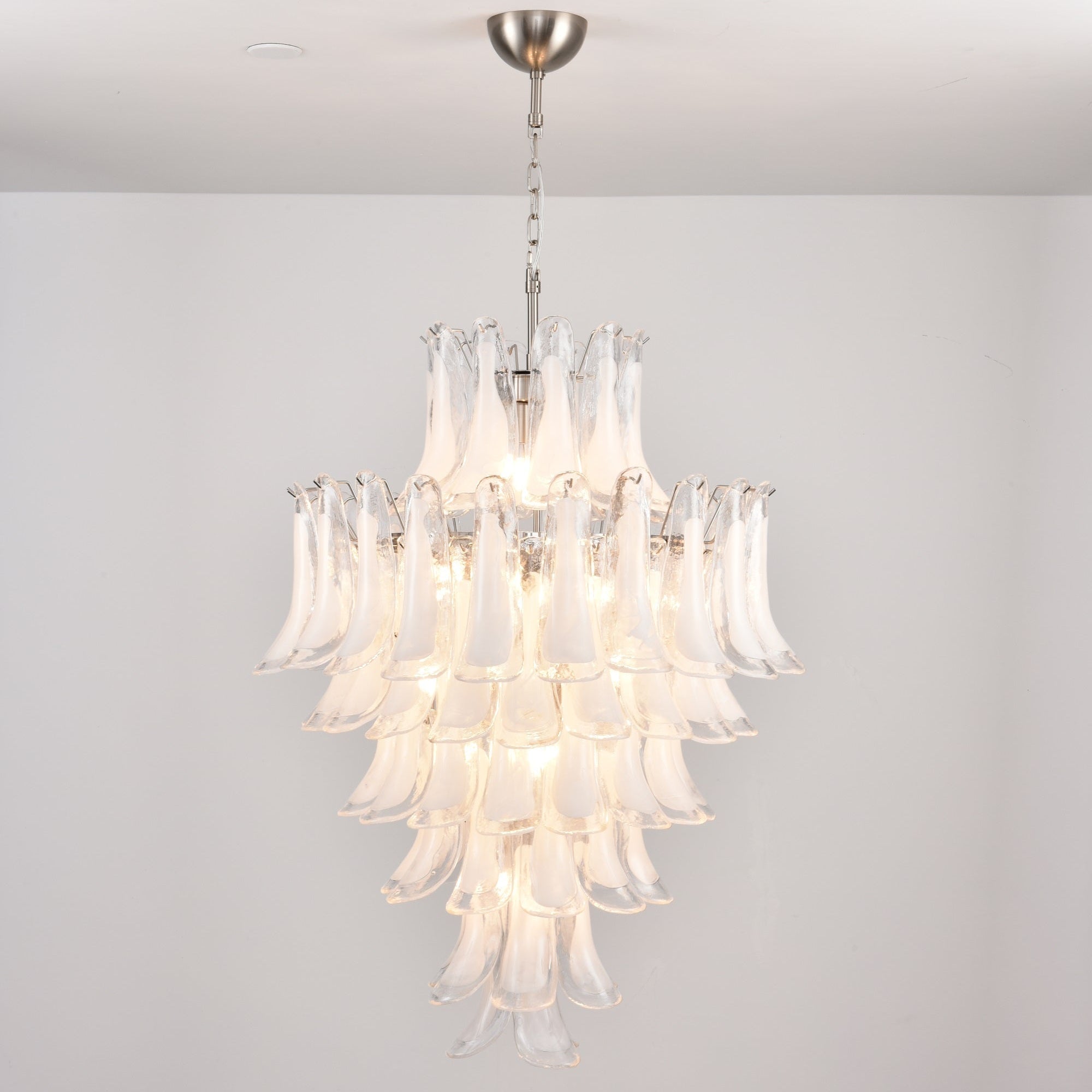 Aurora Chandelier White Cloud Glass Petals - Neutralighting