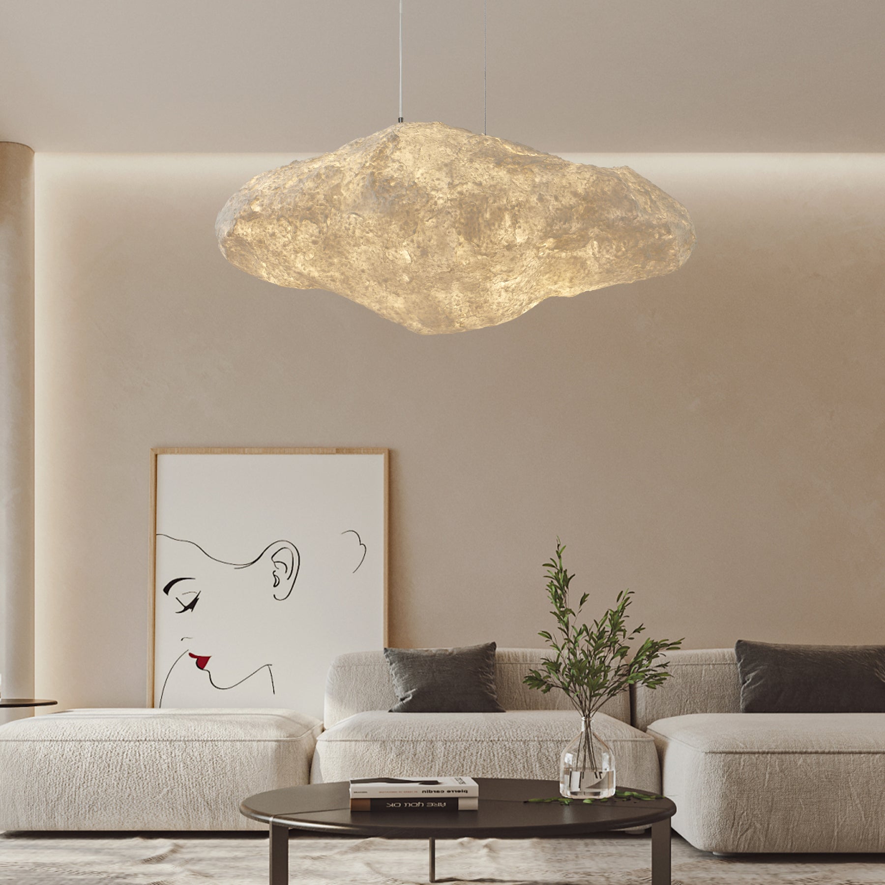 Elliros Textured Paper Pulp Pendant Light - Blowlighting