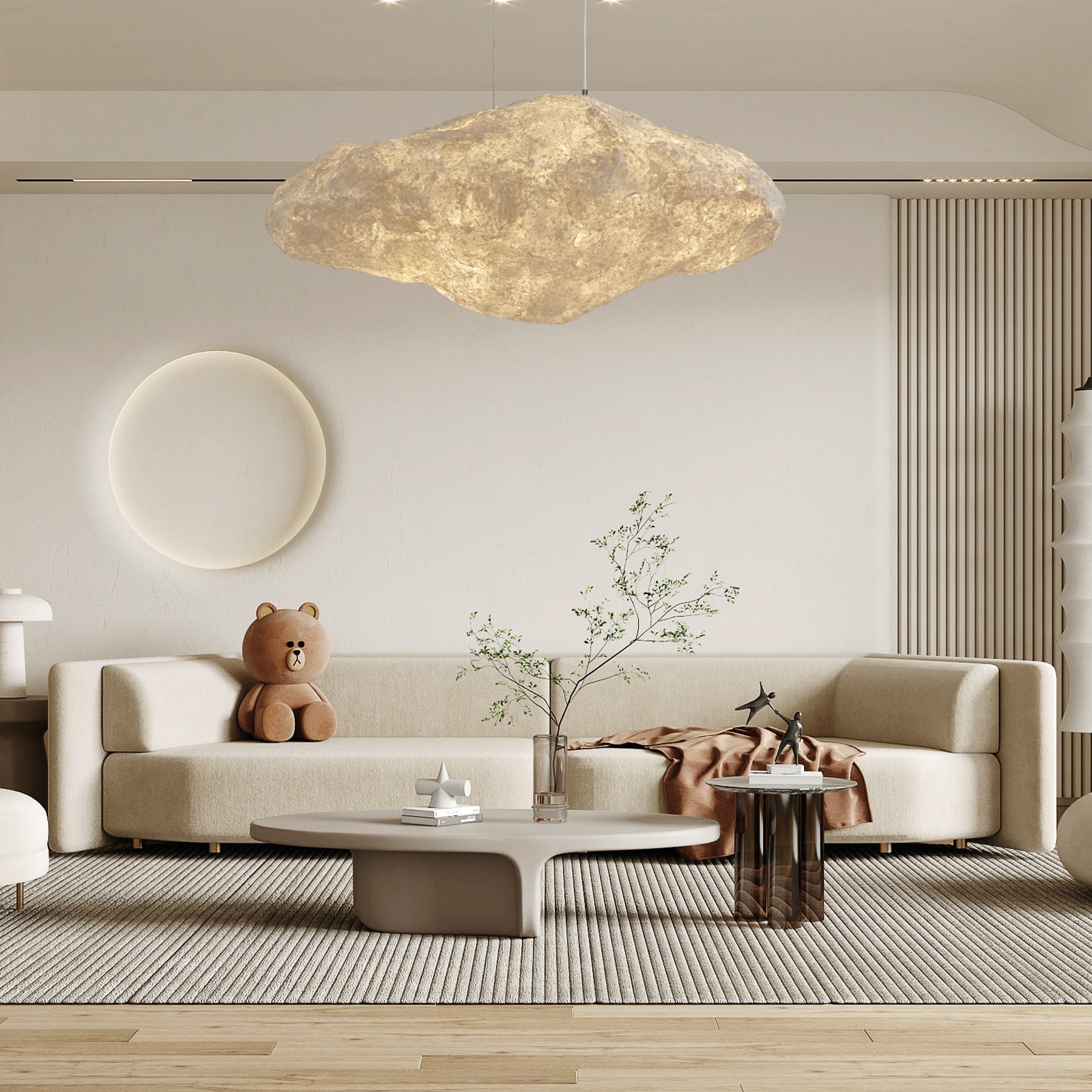 Elliros Textured Paper Pulp Pendant Light - Blowlighting