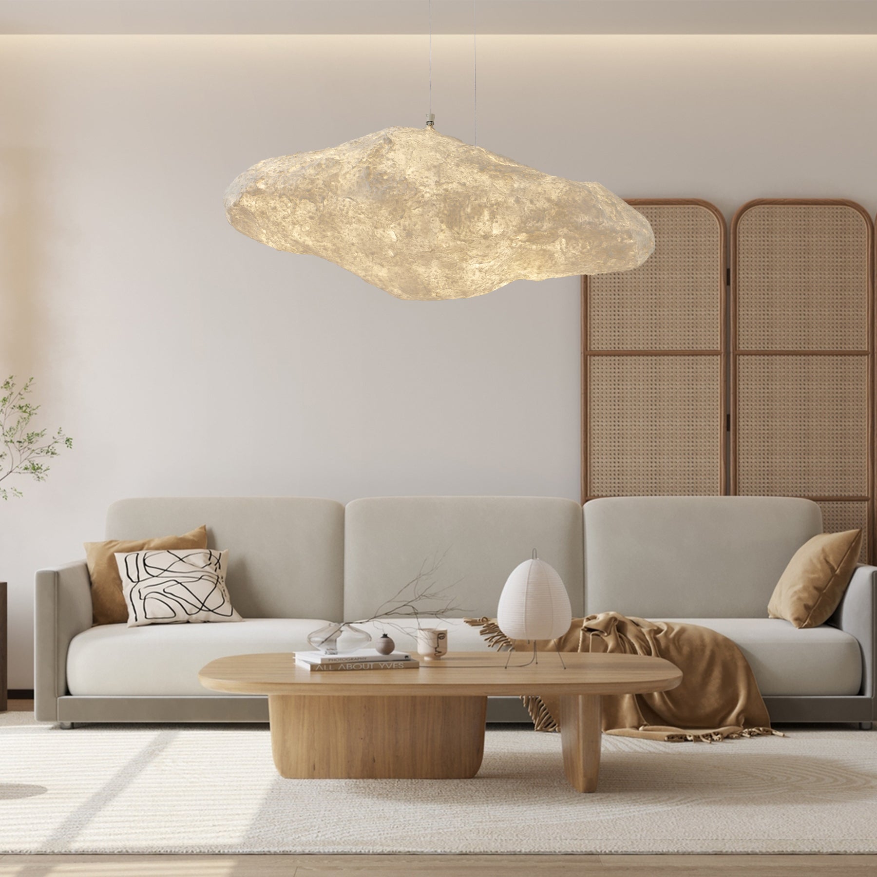 Elliros Textured Paper Pulp Pendant Light - Blowlighting