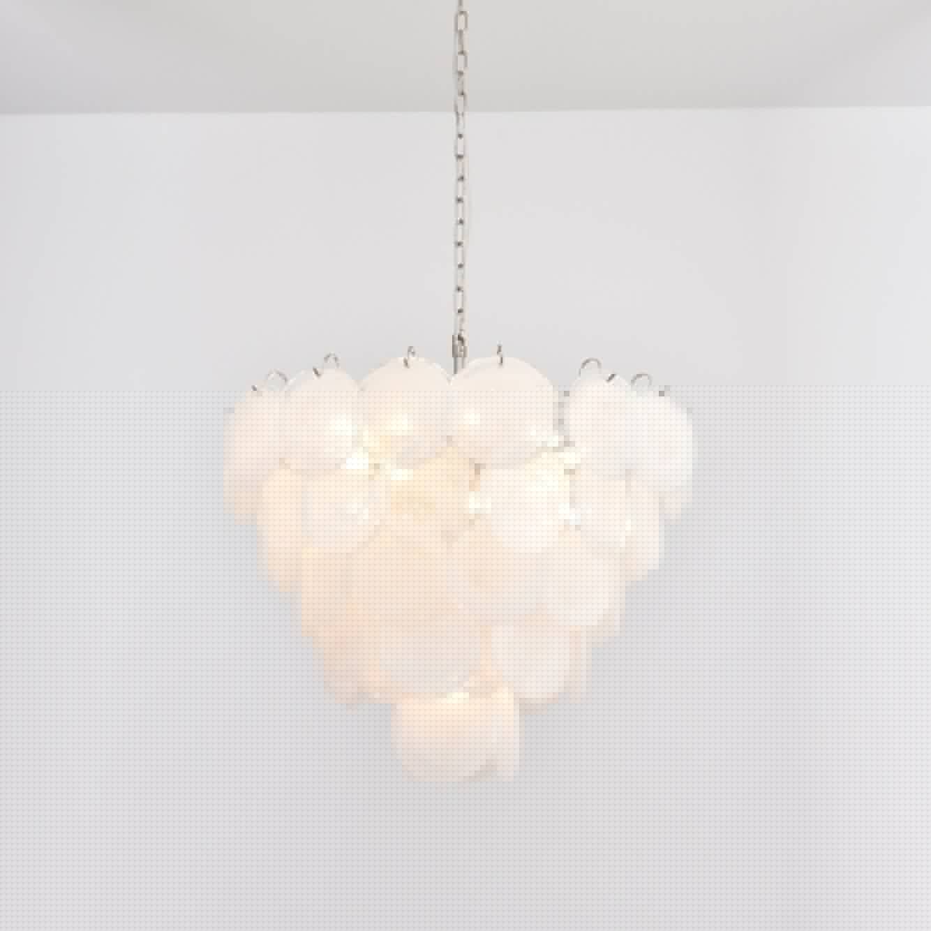 Aurora Chandelier White Murano Glass Disc - Neutralighting