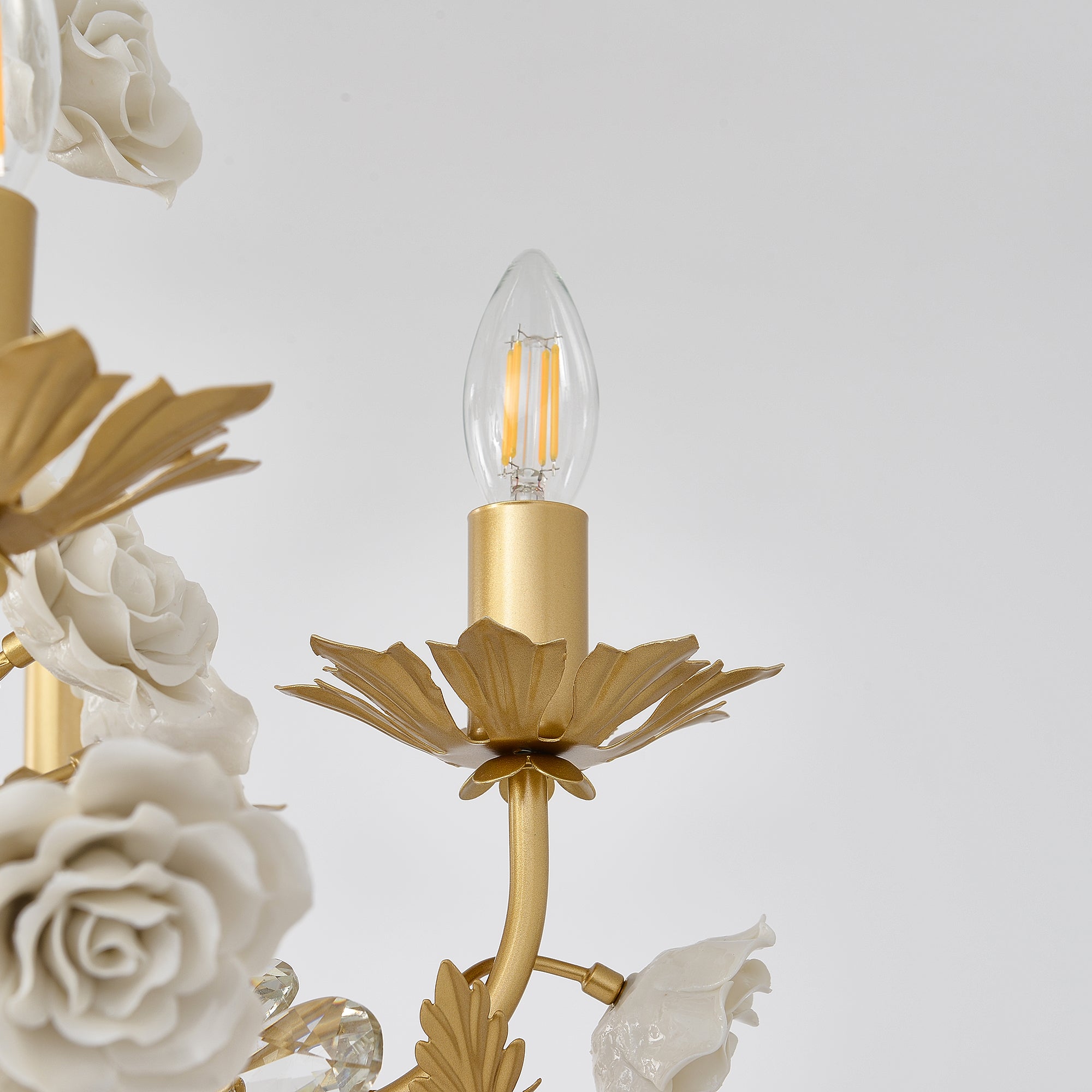 Vavenara Postmodern Luxury Rose White Crystal Chandelier - Letslighting