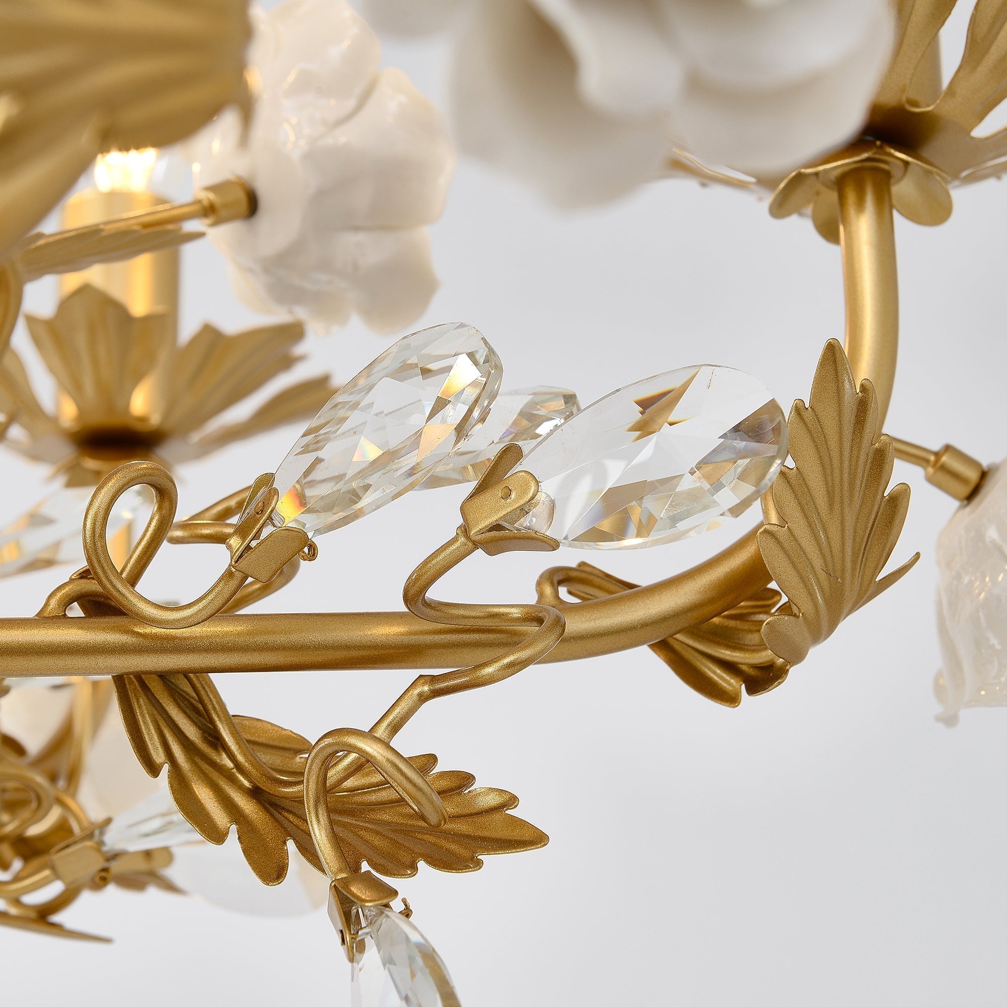 Vavenara Postmodern Luxury Rose White Crystal Chandelier - Letslighting