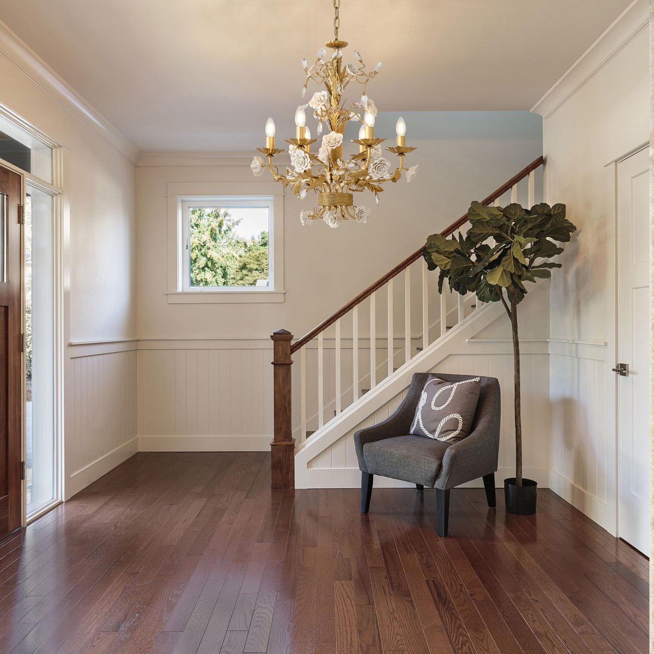 Vavenara Postmodern Luxury Rose White Crystal Chandelier - Letslighting