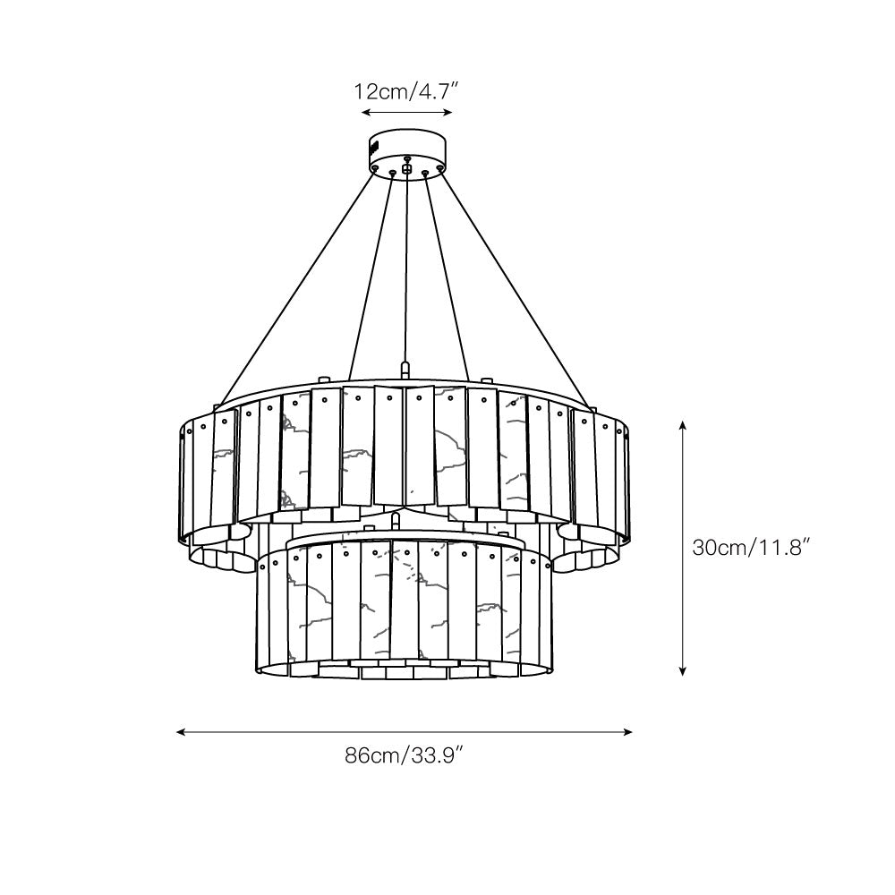 Avvinel Modern Luxury Minimalist Alabaster Chandelier - Letslighting