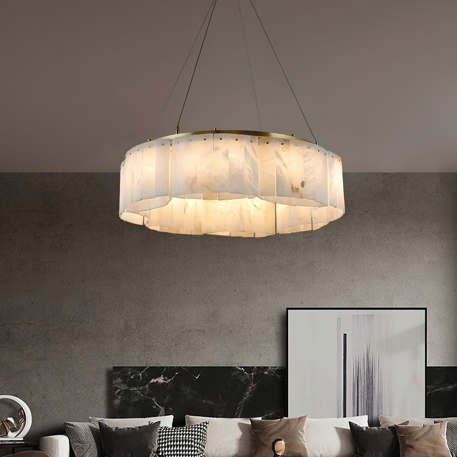 Avvinel Modern Luxury Minimalist Alabaster Chandelier - Letslighting