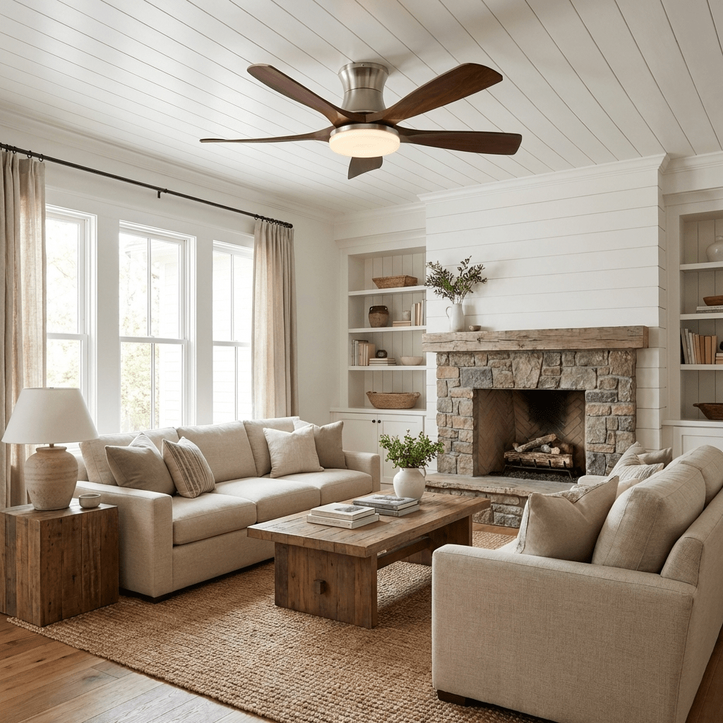 Hudson Deckenventilator mit 5 ABS-Flügeln und integrierter LED