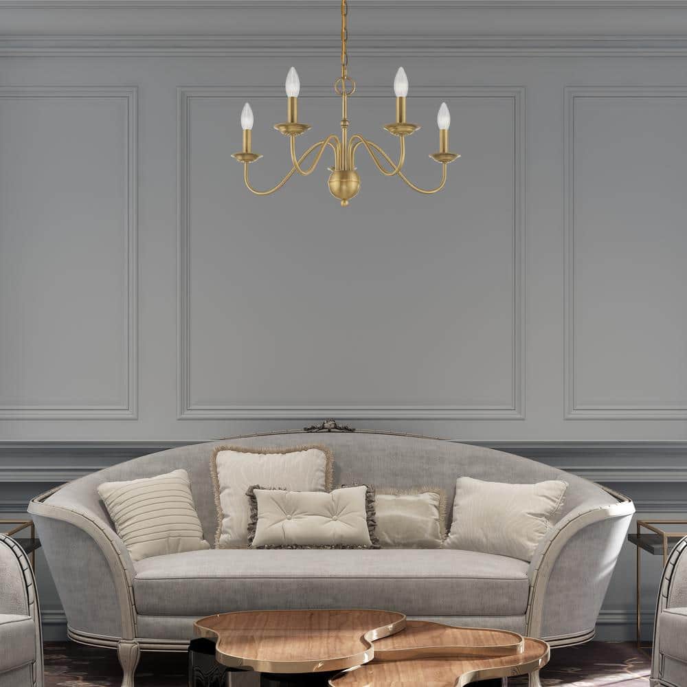 Avvarir Industrieller Vintage Kronleuchter aus Messing-Letslighting