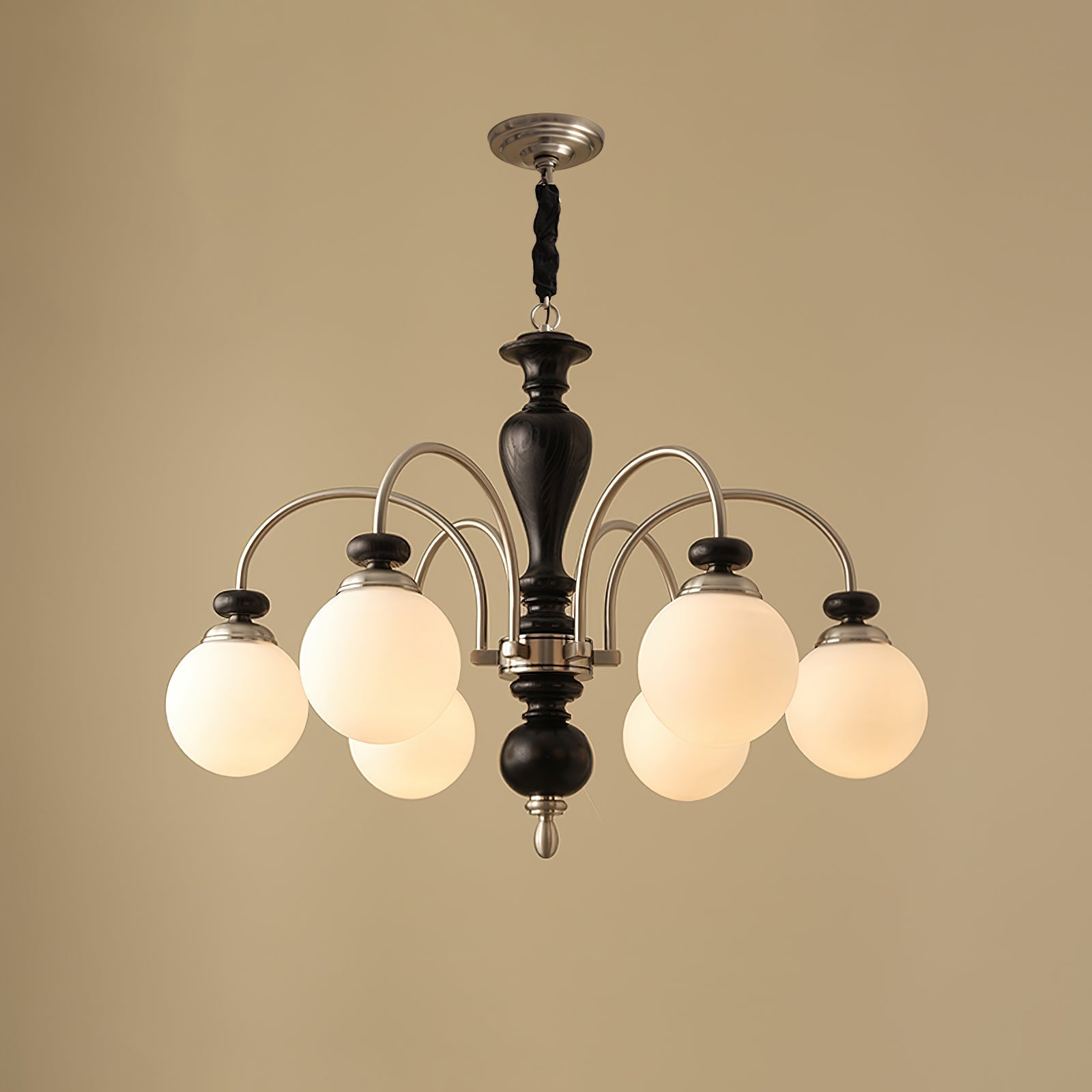 Solara Kronleuchter Klassisch Holz Messing-Letslighting