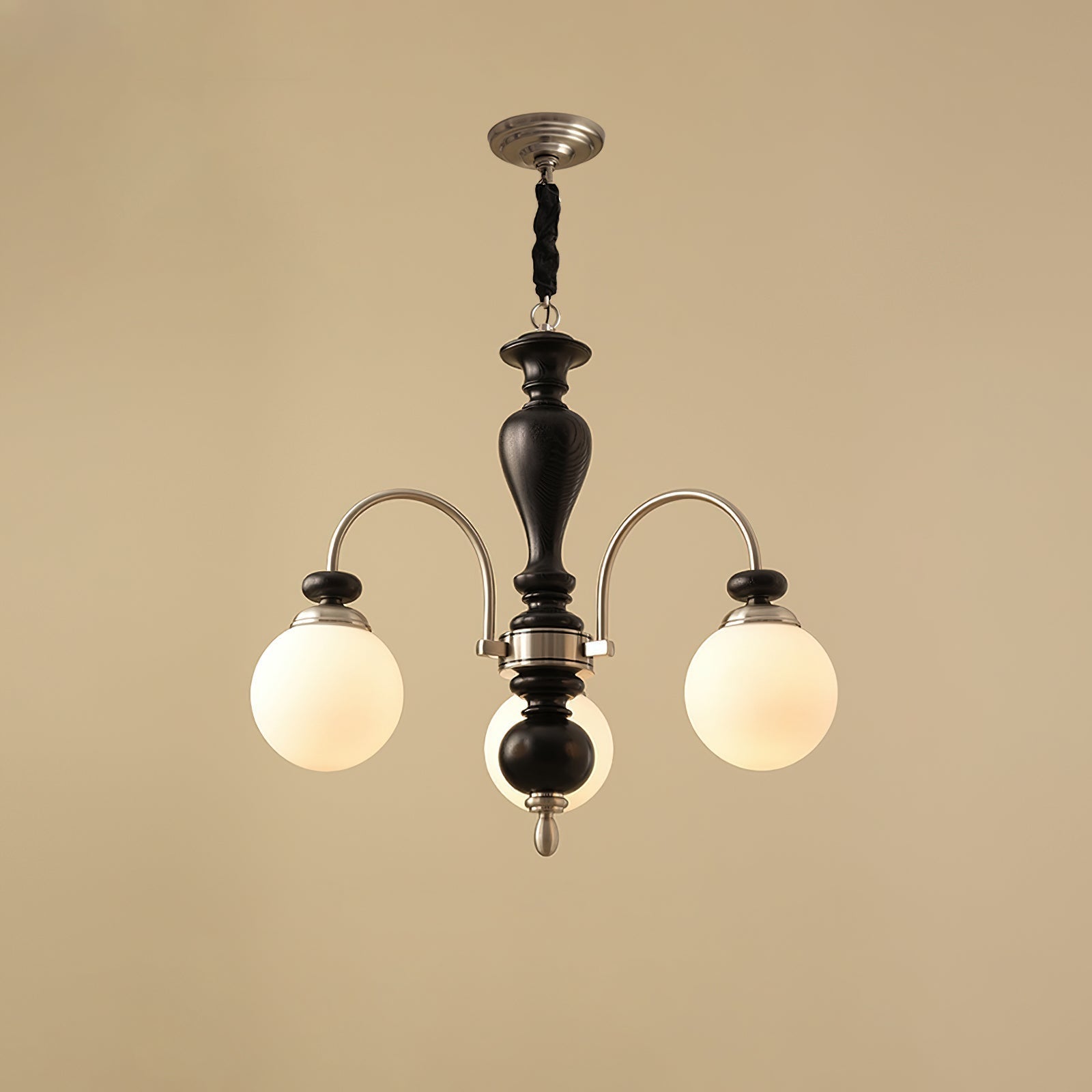 Solara Kronleuchter Klassisch Holz Messing-Letslighting