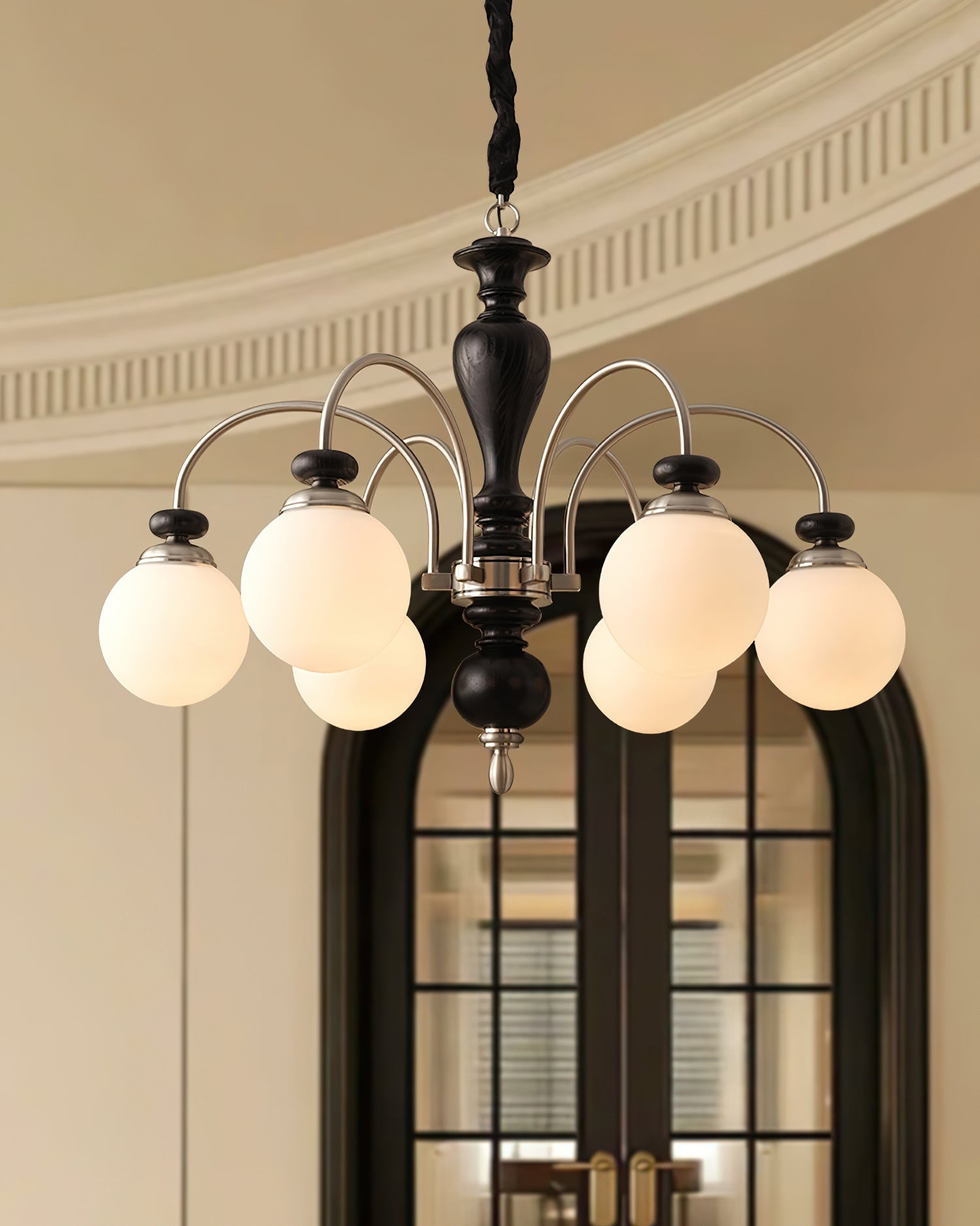 Solara Kronleuchter Klassisch Holz Messing-Letslighting