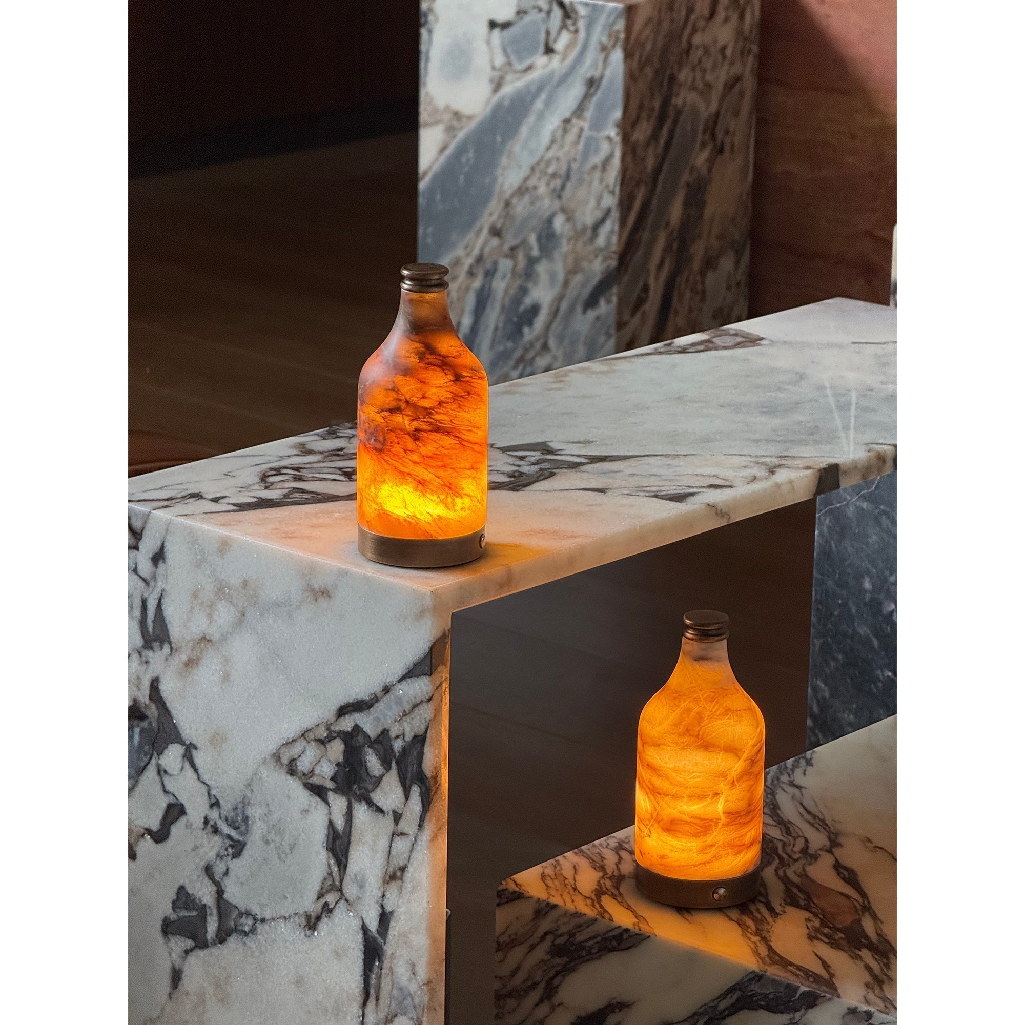 Wine Bottle Alabaster Table Lamp (Built-in Battery) - Letslighting