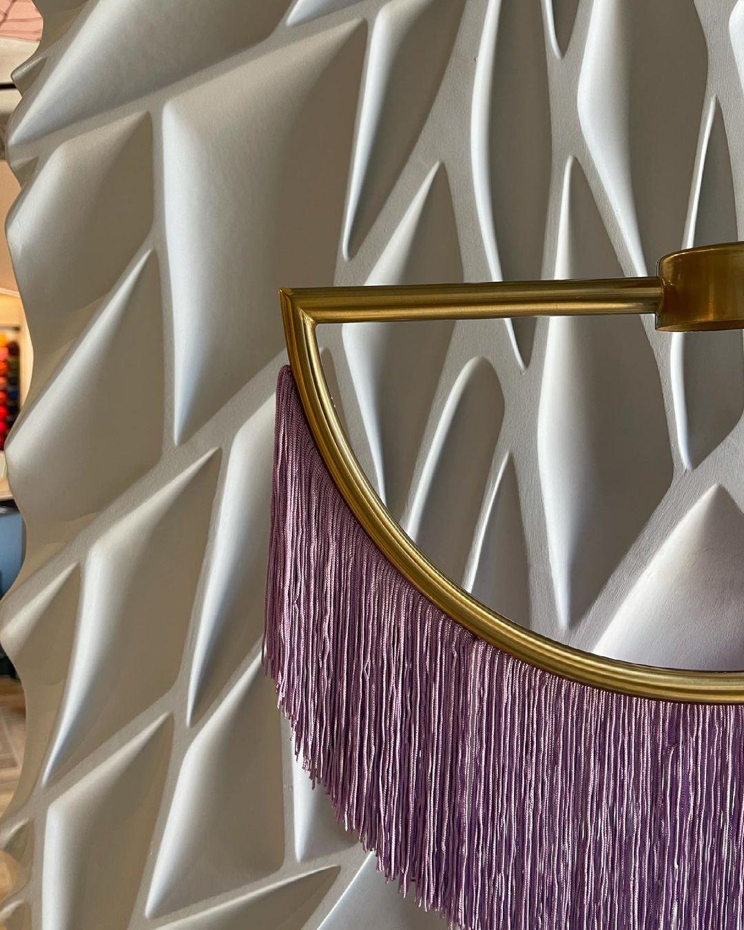 Solara Pendelleuchte Stoff Fransen Globus Retro Boho-Letslighting